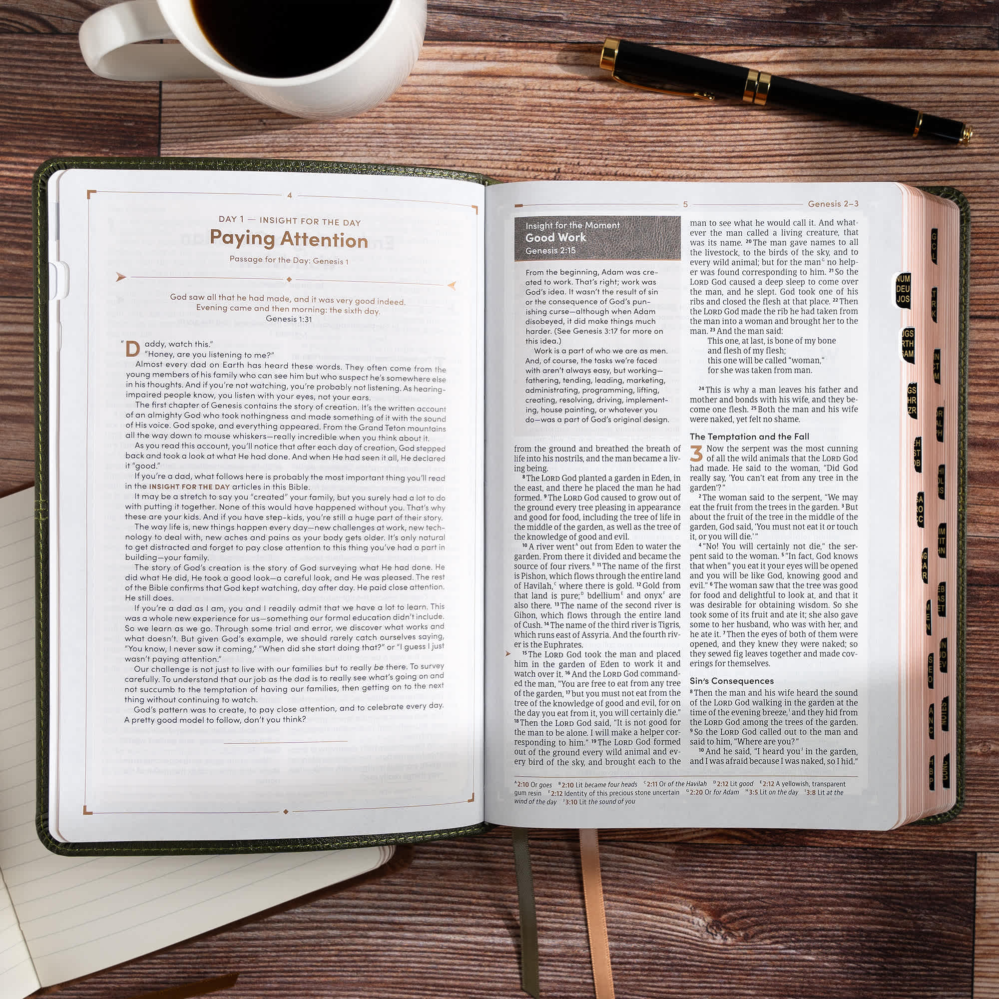 slide 5 of 11 for CSB Men's Daily Bible, Olive LeatherTouch, Indexed