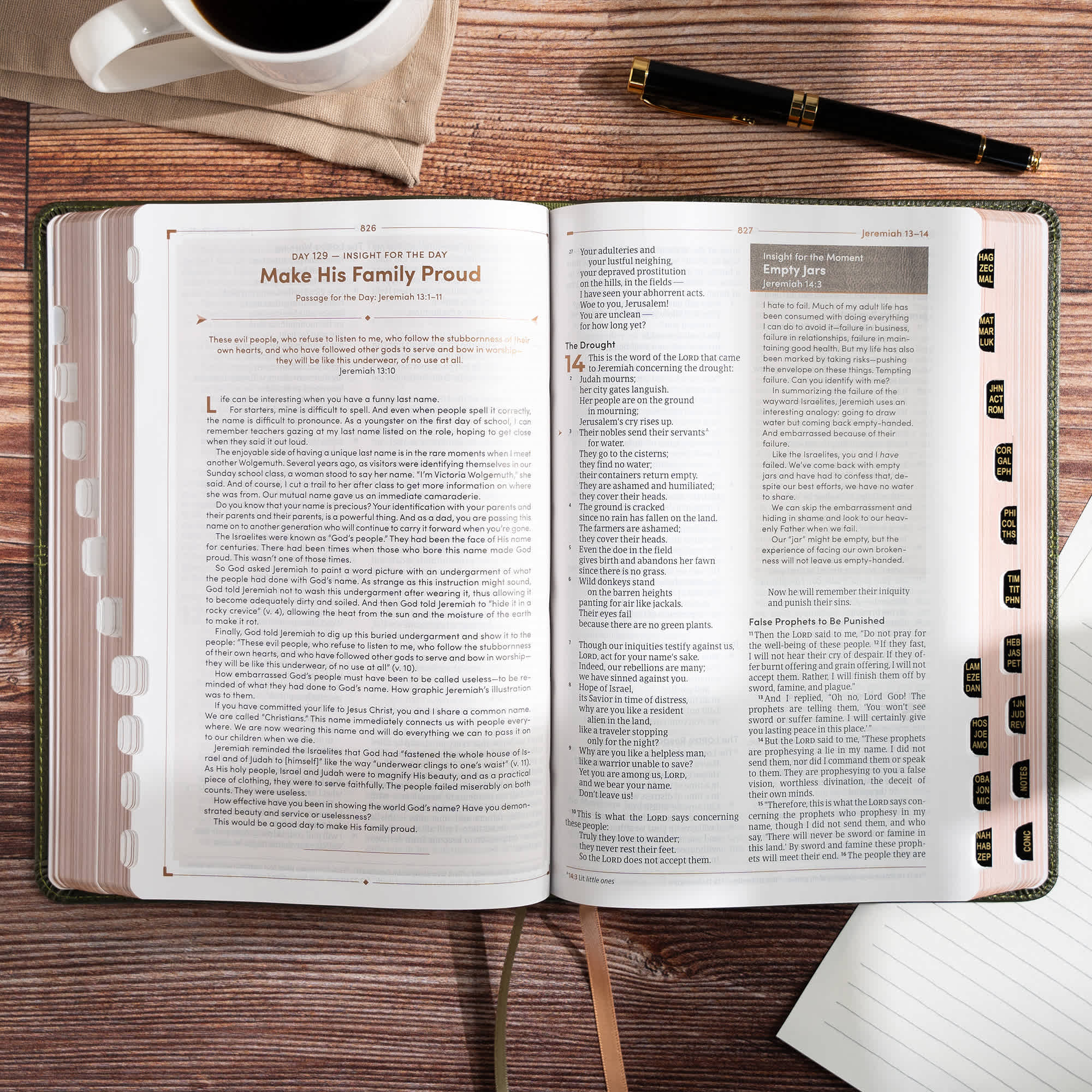 slide 6 of 11 for CSB Men's Daily Bible, Olive LeatherTouch, Indexed
