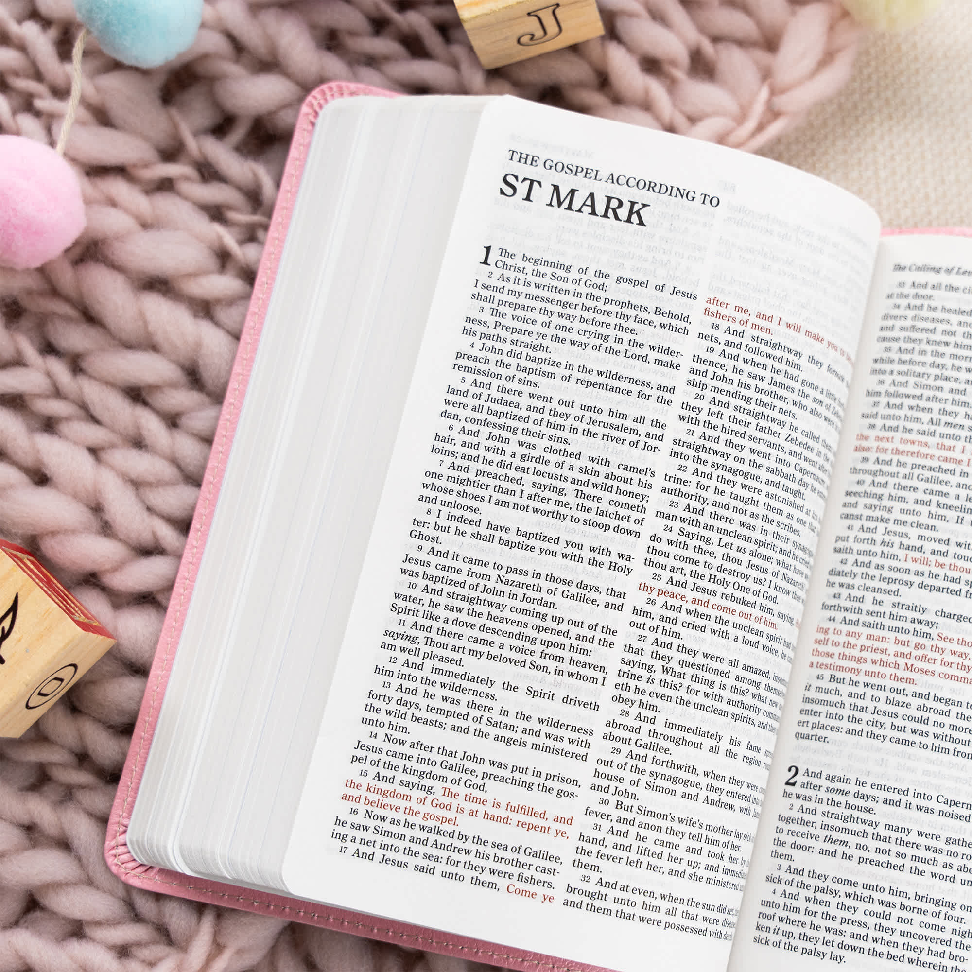 slide 5 of 10 for KJV Great and Small Bible, Pink LeatherTouch