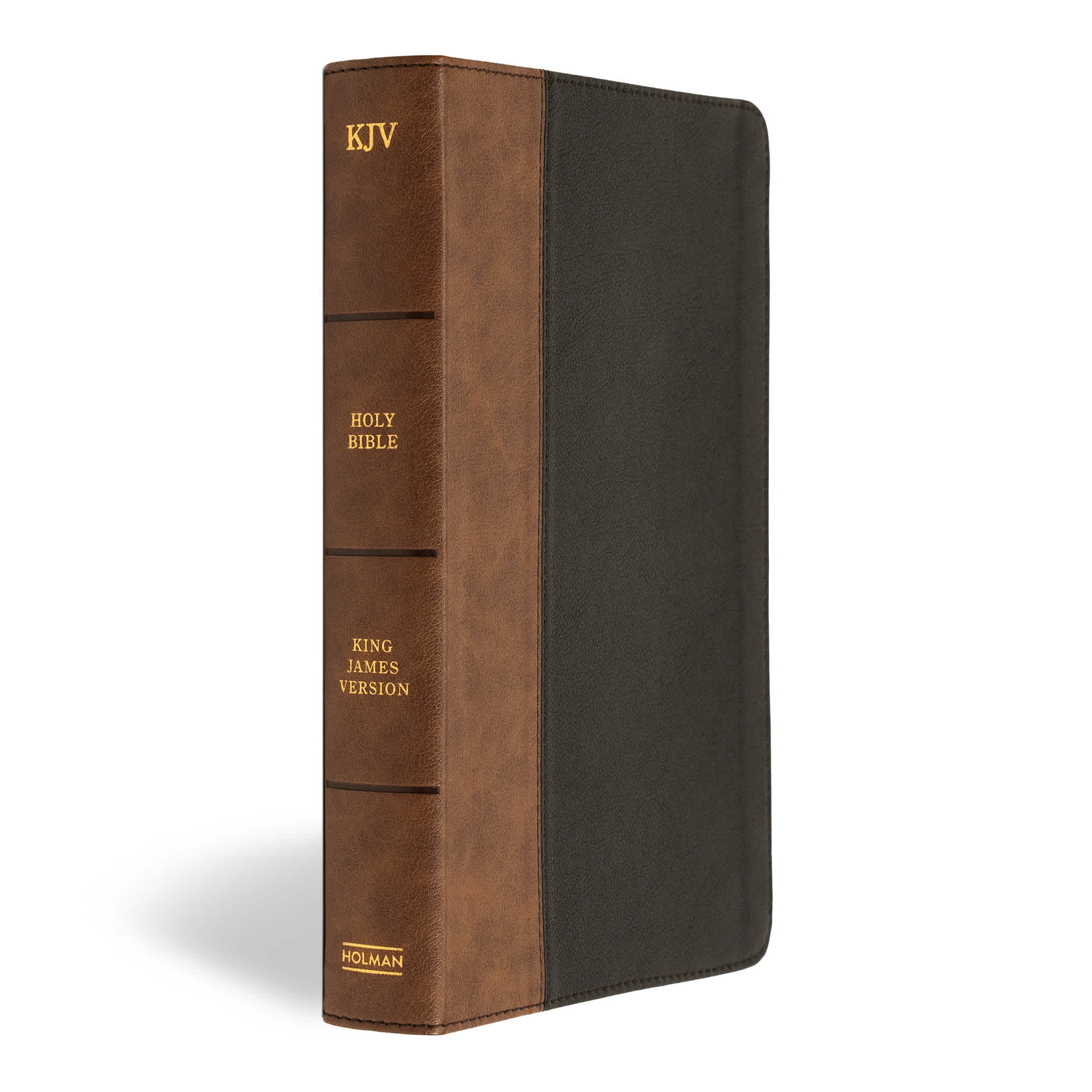 slide 3 of 9 for KJV Personal Size Giant Print Bible, Black/Brown LeatherTouch