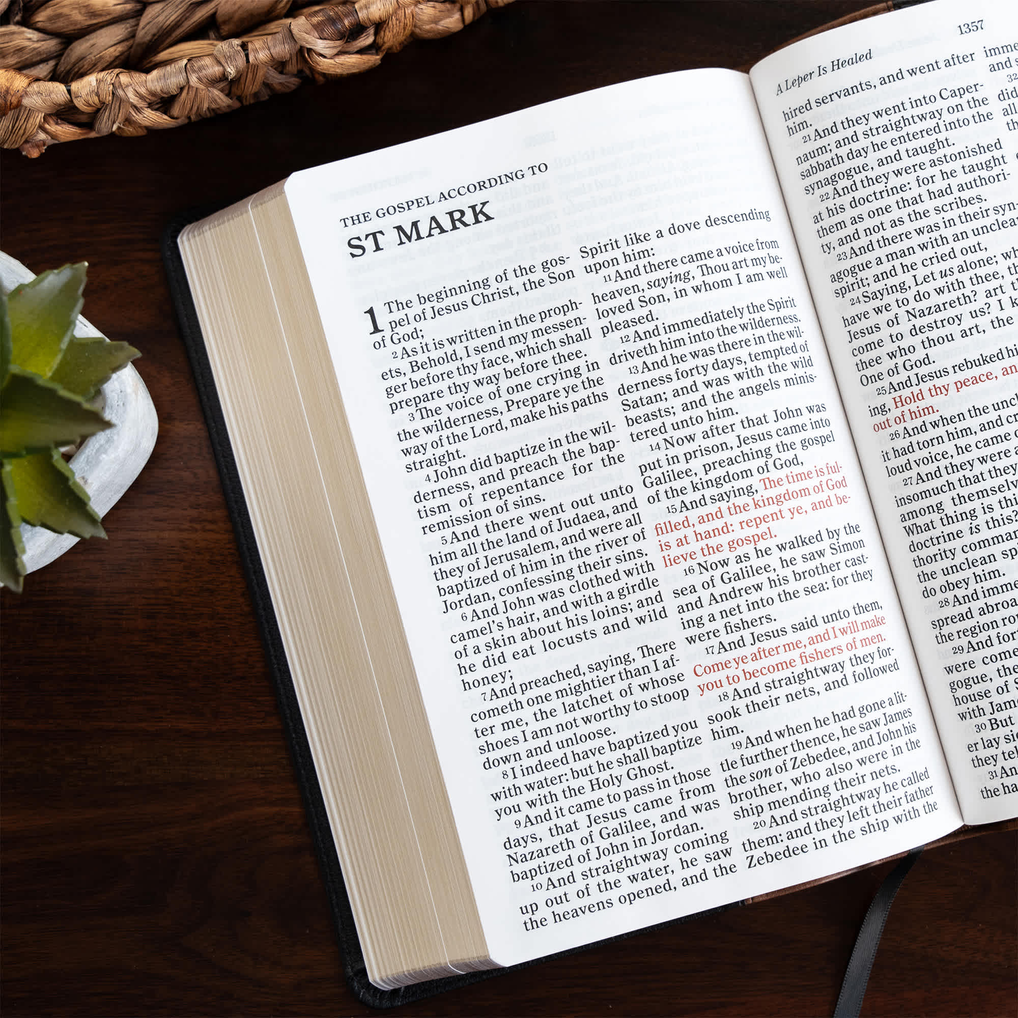 slide 5 of 9 for KJV Personal Size Giant Print Bible, Black/Brown LeatherTouch