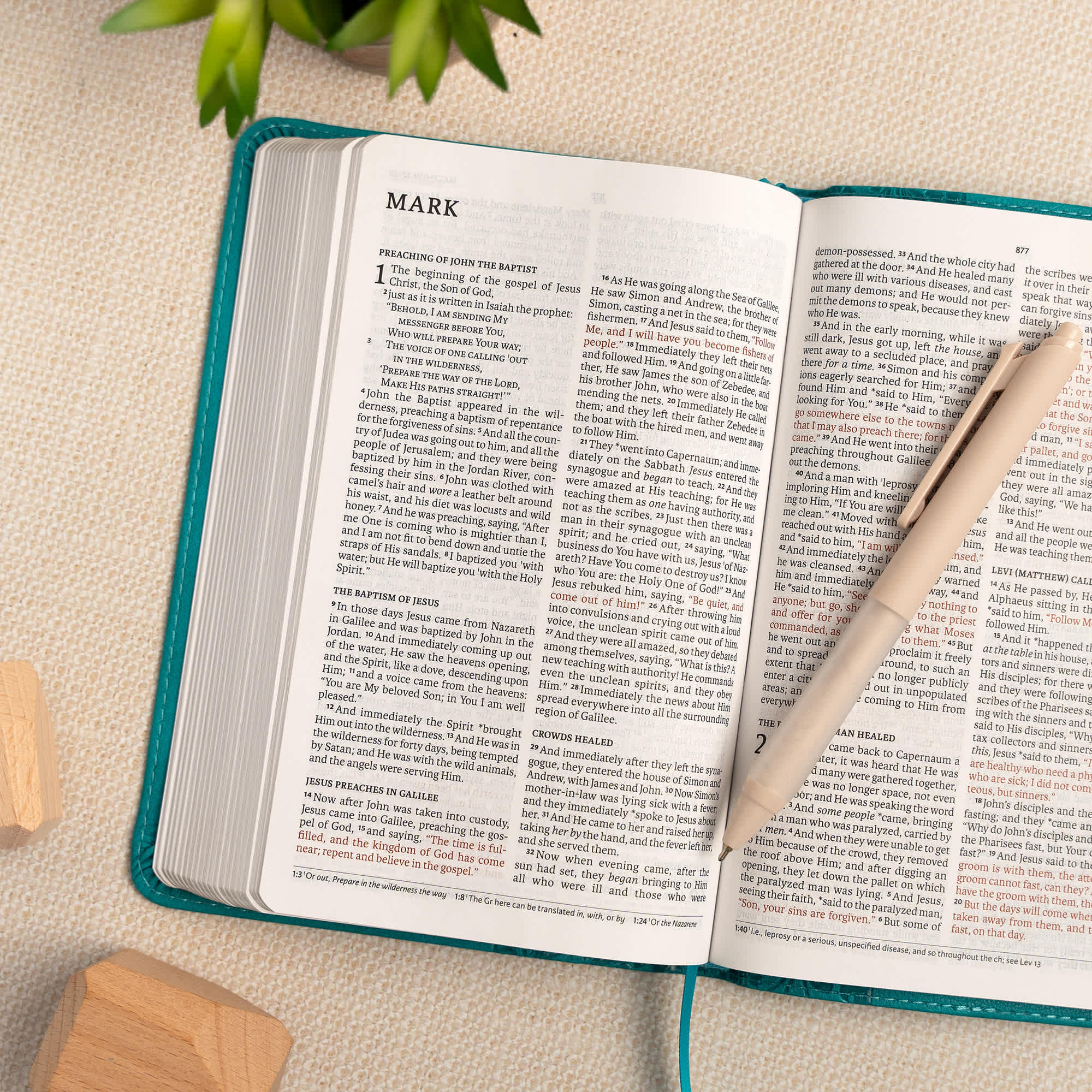 slide 5 of 9 for NASB Personal Size Bible, Teal LeatherTouch