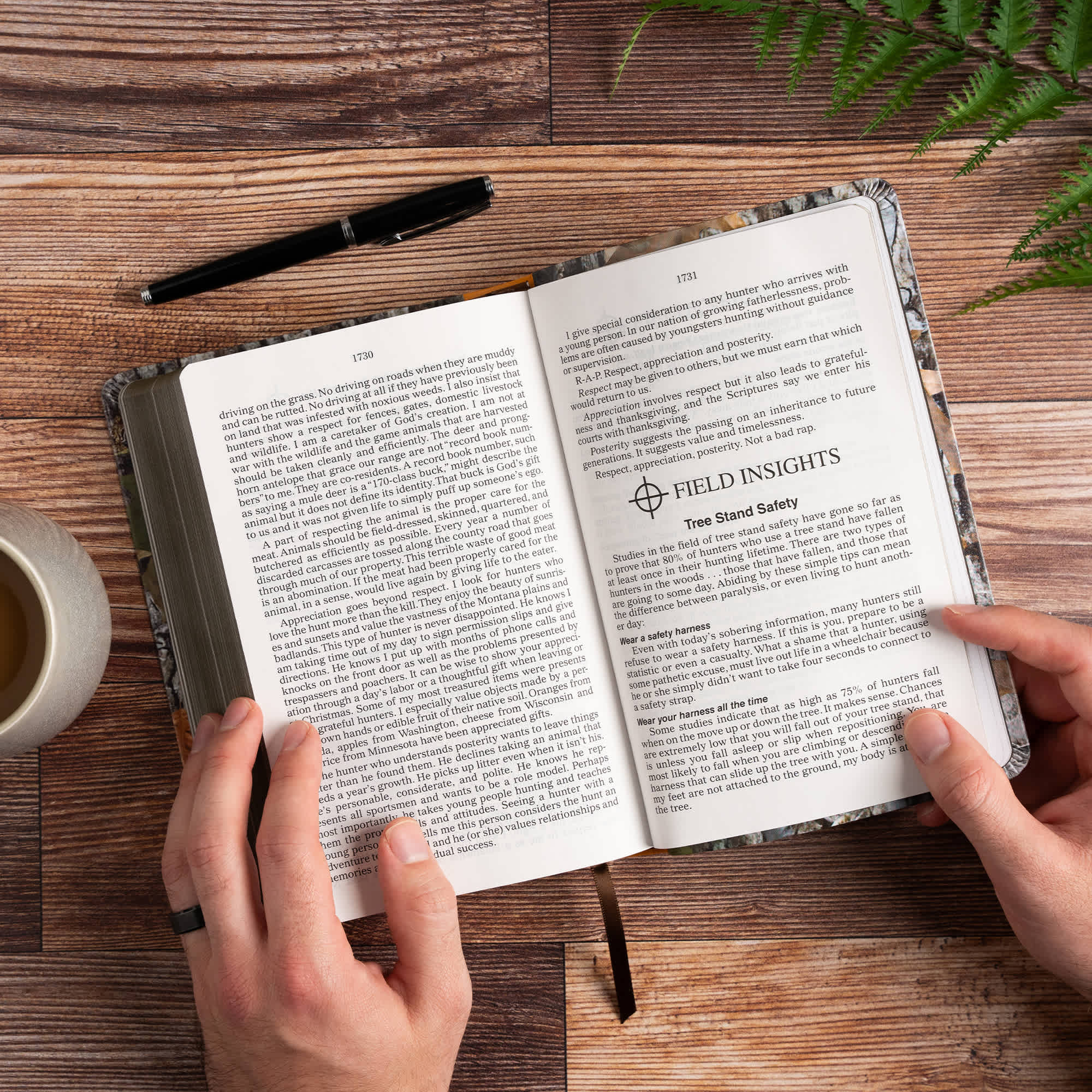 slide 3 of 7 for The KJV Sportsman's Bible: Large Print Personal Size Edition, Mothwing Camouflage LeatherTouch