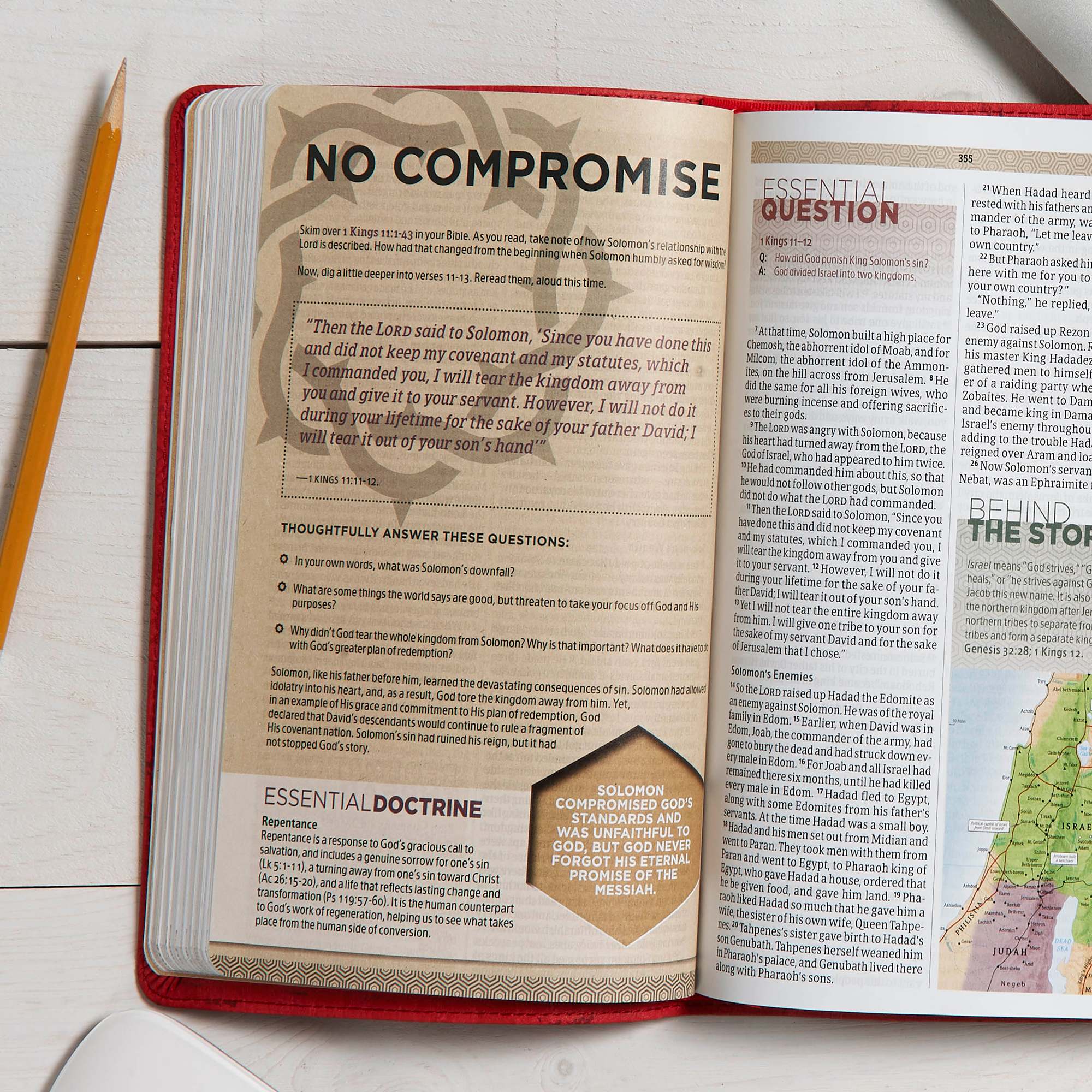 slide 4 of 9 for CSB Essential Teen Study Bible, Red Flower Cork LeatherTouch