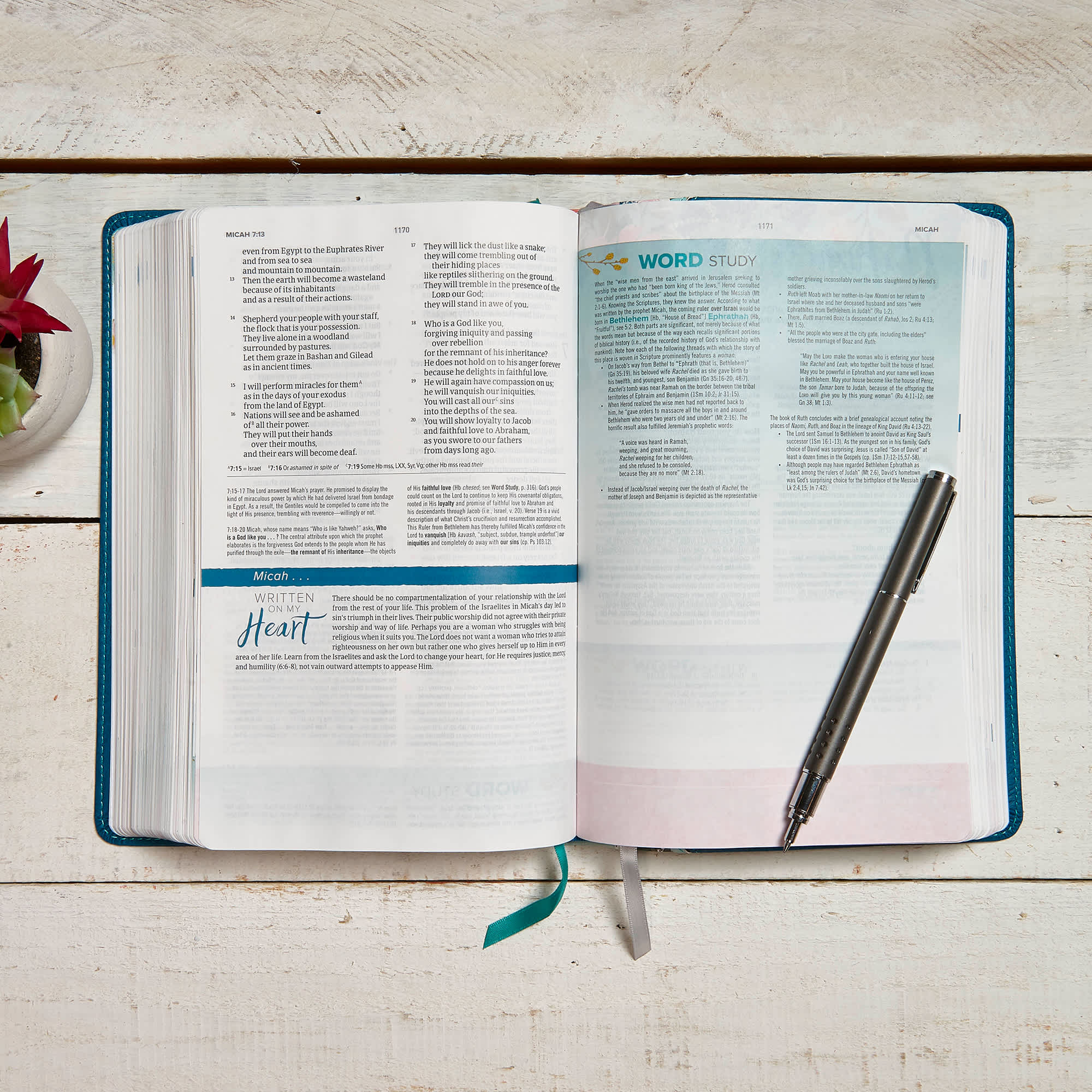 slide 4 of 9 for The CSB Study Bible For Women, Teal Flowers LeatherTouch