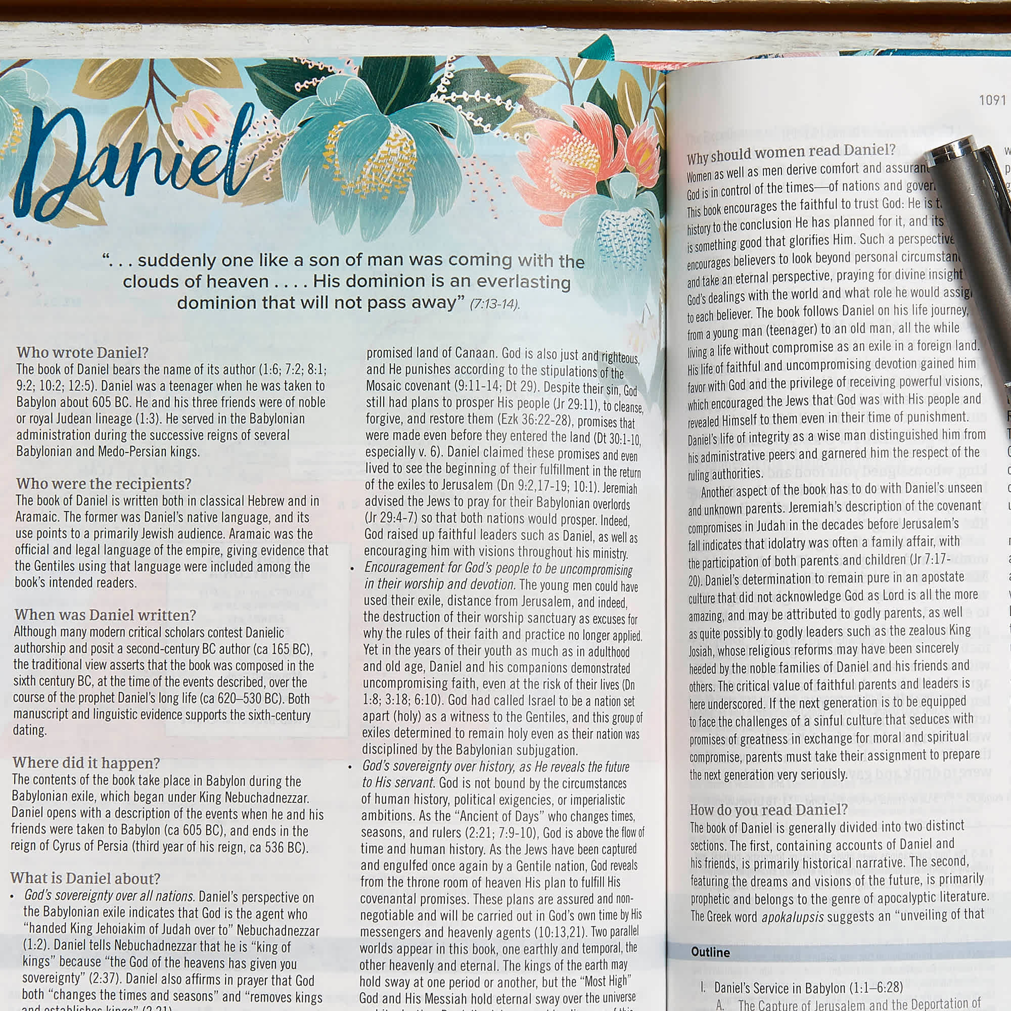 slide 7 of 9 for The CSB Study Bible For Women, Teal Flowers LeatherTouch
