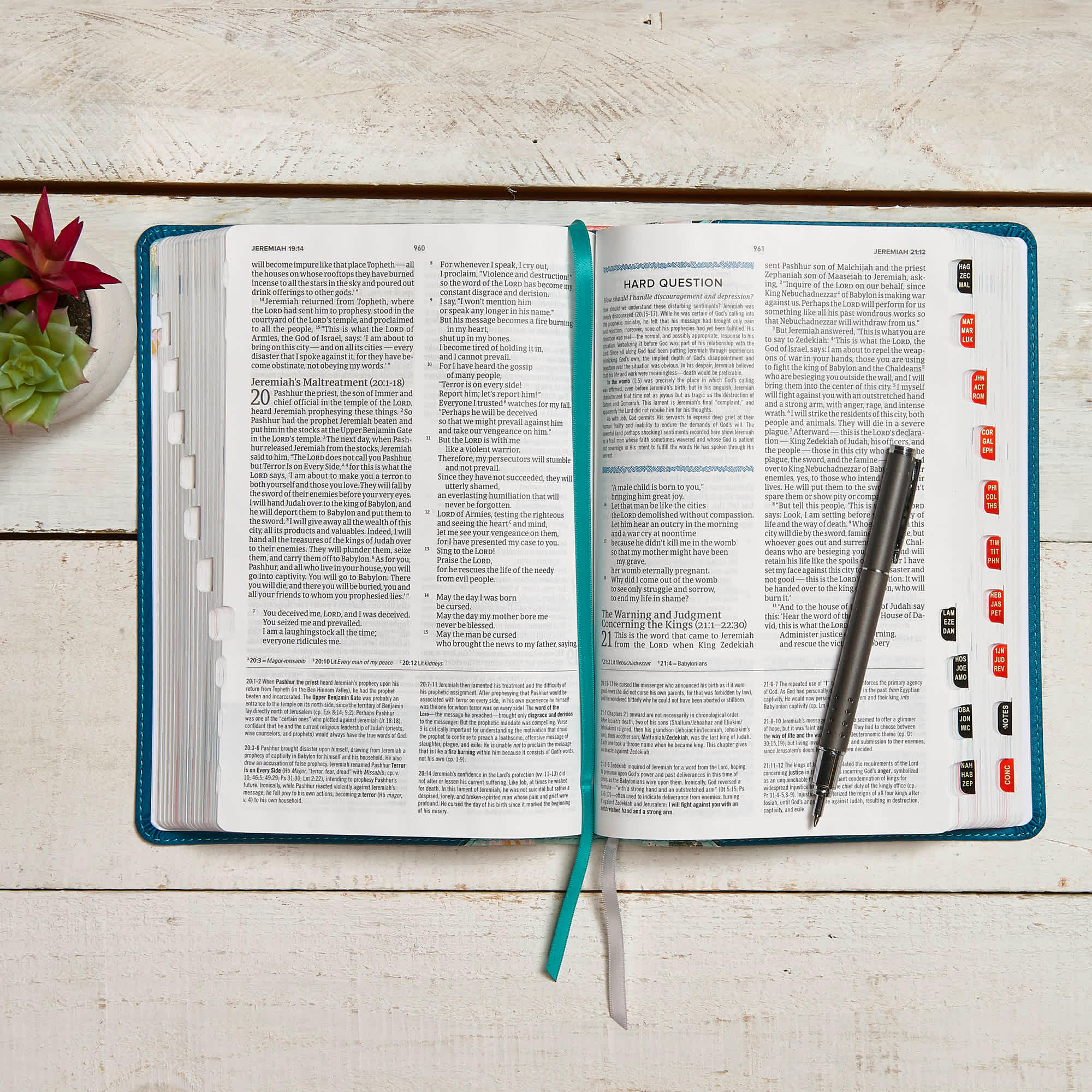 slide 4 of 9 for The CSB Study Bible For Women, Teal Flowers LeatherTouch, Indexed