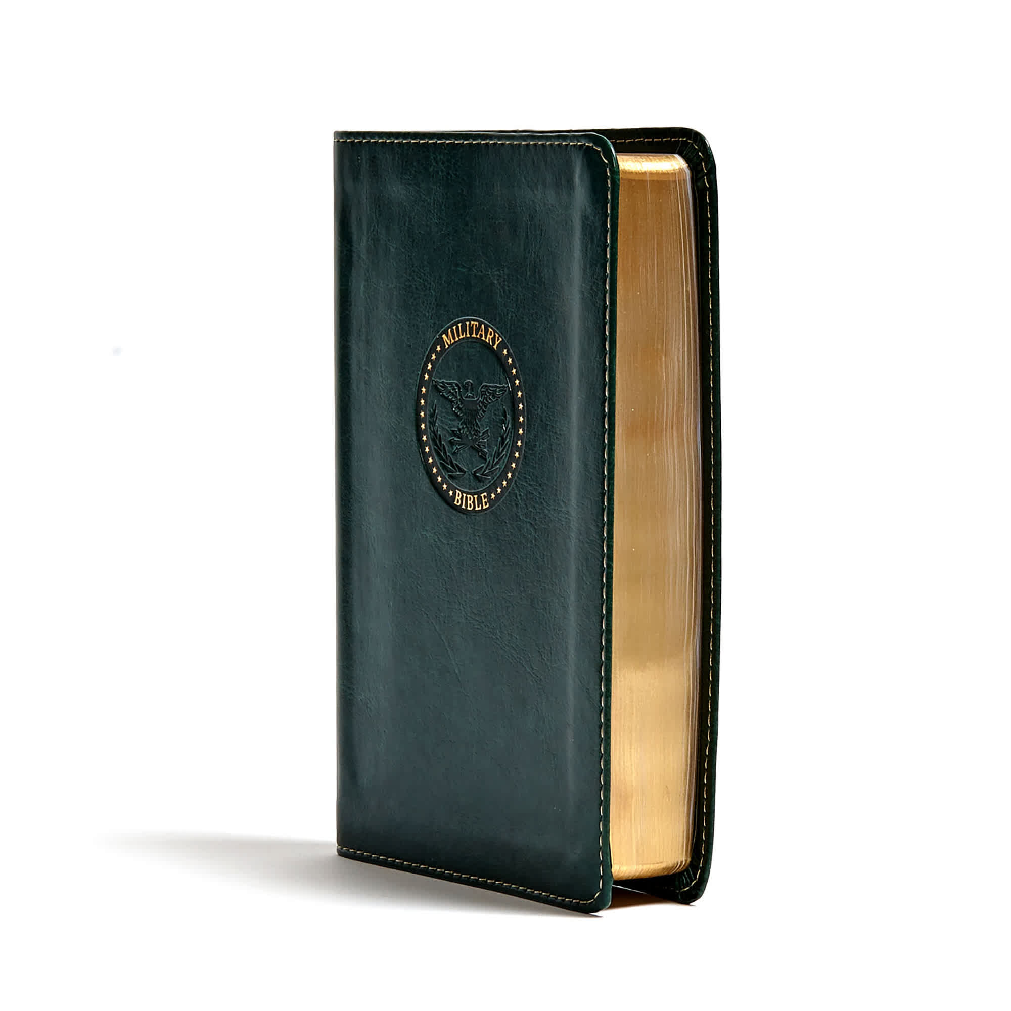 slide 3 of 8 for CSB Military Bible, Green LeatherTouch