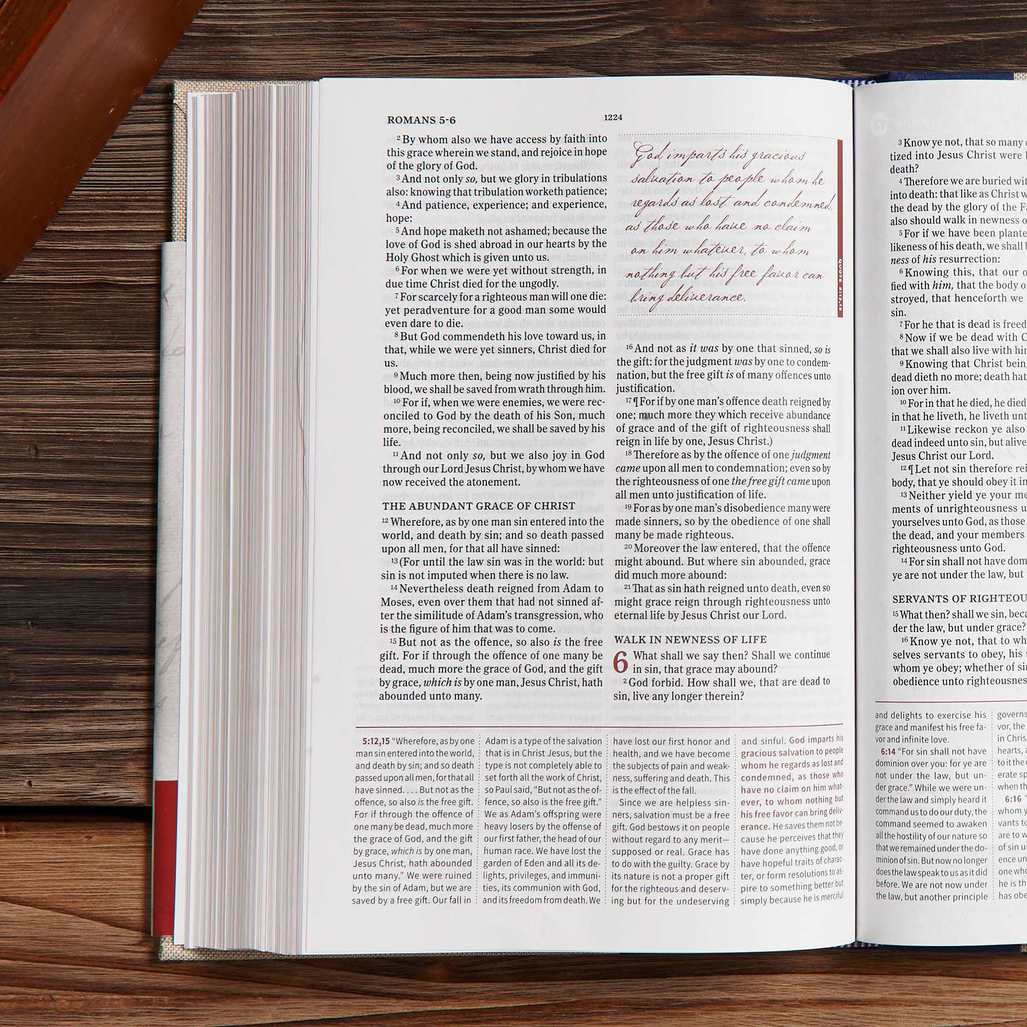 slide 4 of 10 for KJV Spurgeon Study Bible, Navy/Tan Cloth Over Board