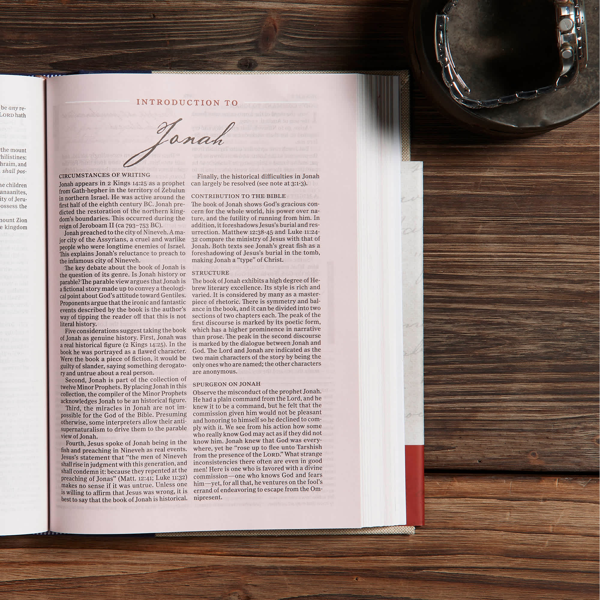 slide 6 of 10 for KJV Spurgeon Study Bible, Navy/Tan Cloth Over Board