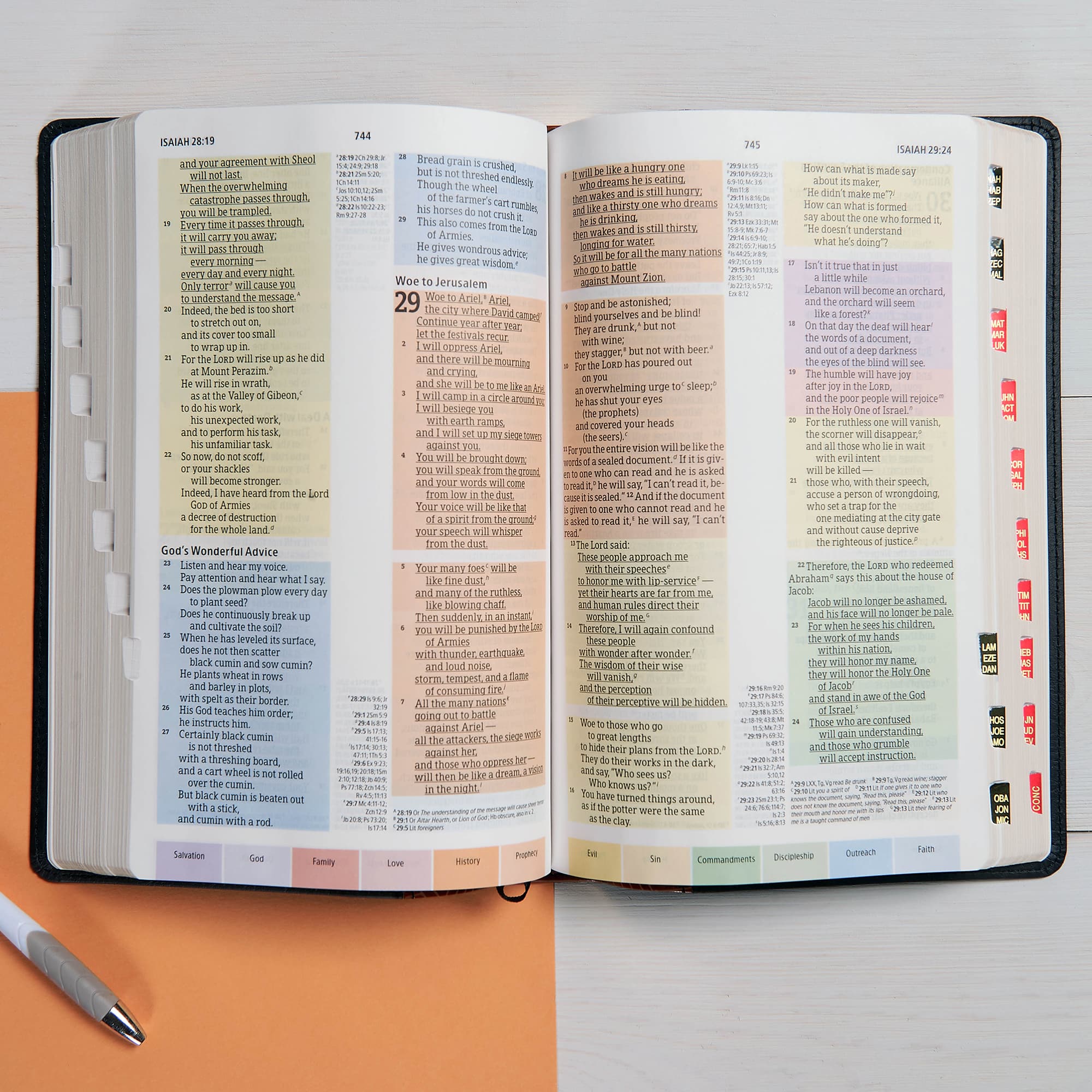 slide 6 of 10 for CSB Rainbow Study Bible, Black/Tan LeatherTouch, Indexed