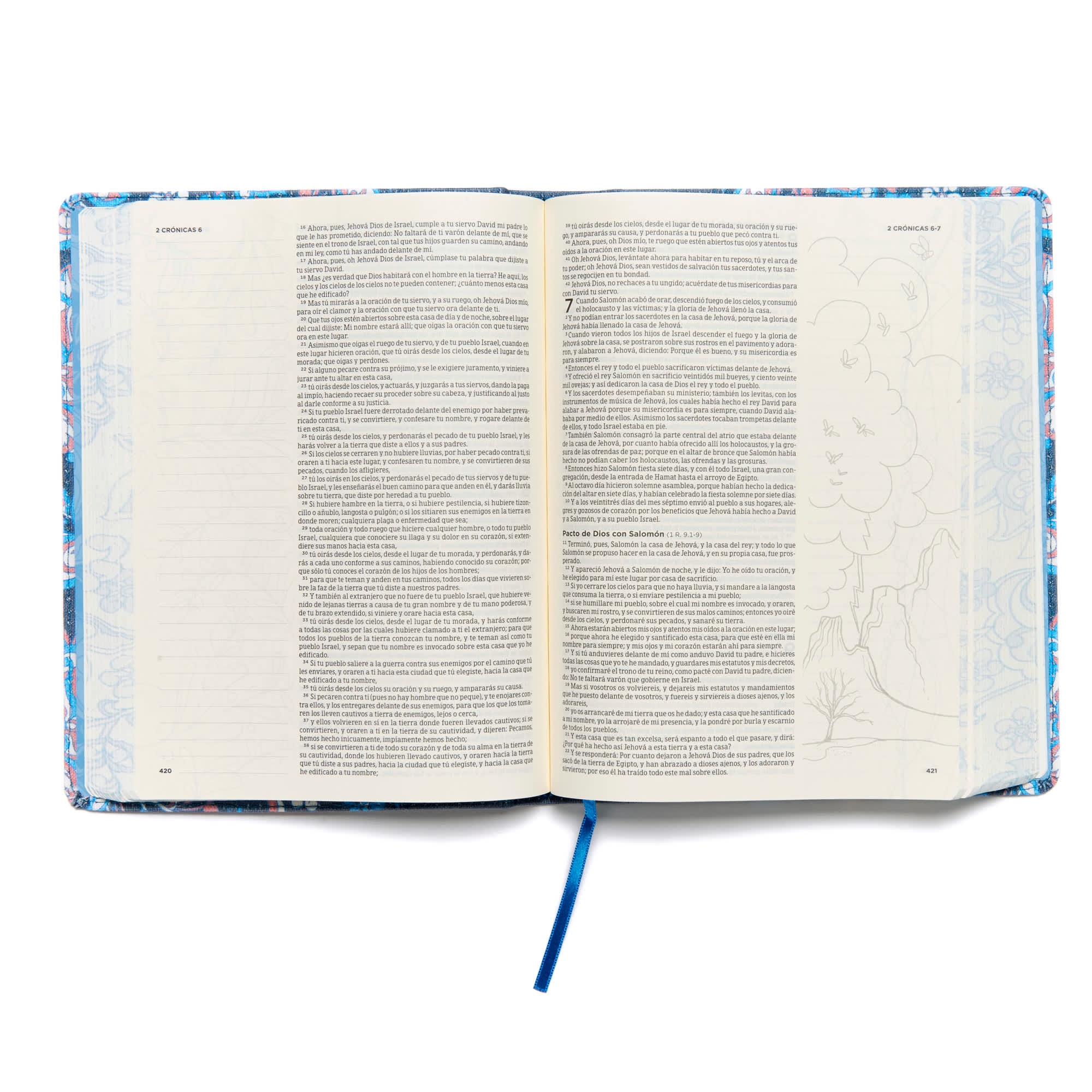 slide 5 of 7 for RVR 1960 Biblia de apuntes, edición ilustrada, tela en rosado y azul