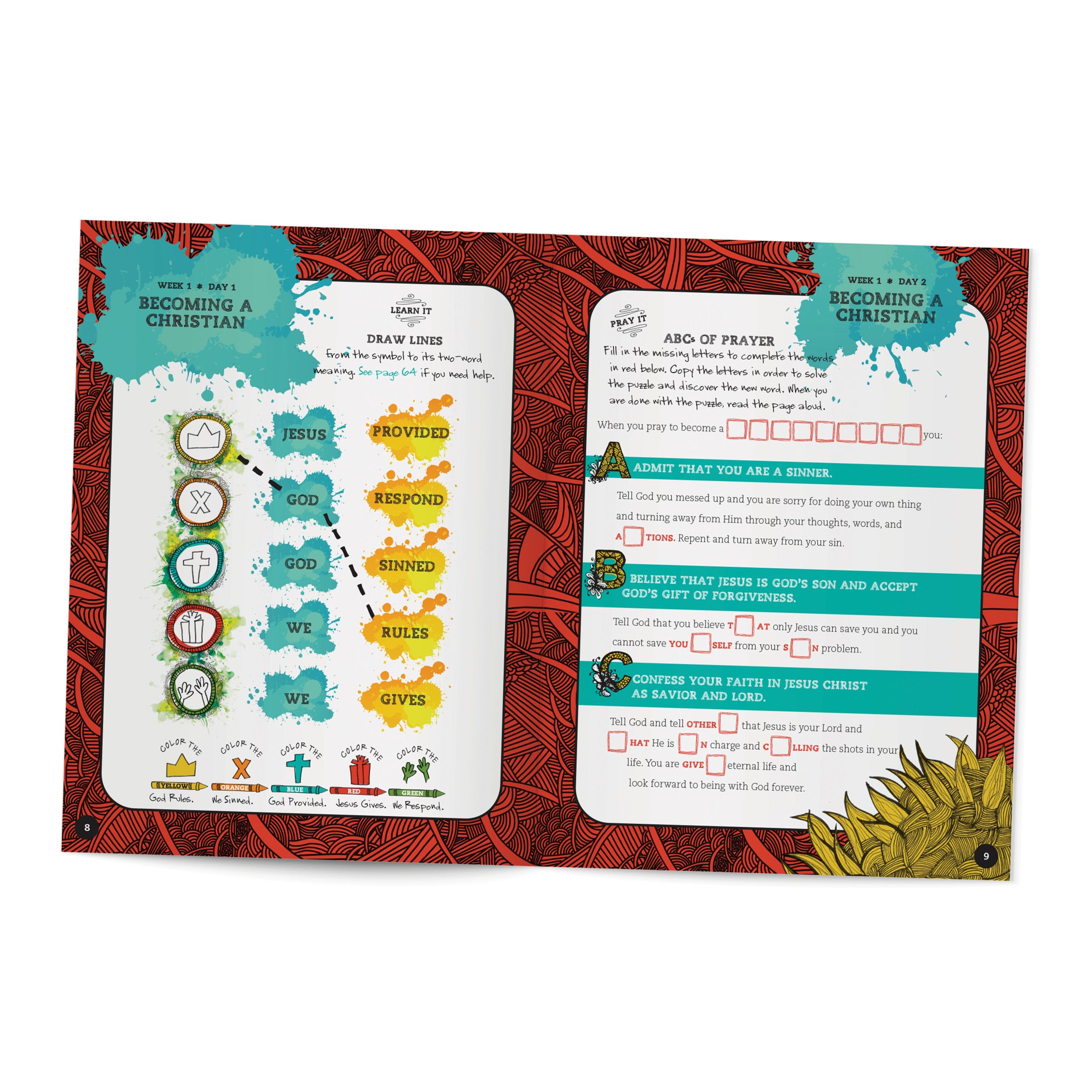 slide 5 of 8 for I'm a Christian Now! - Younger Kids Activity Book