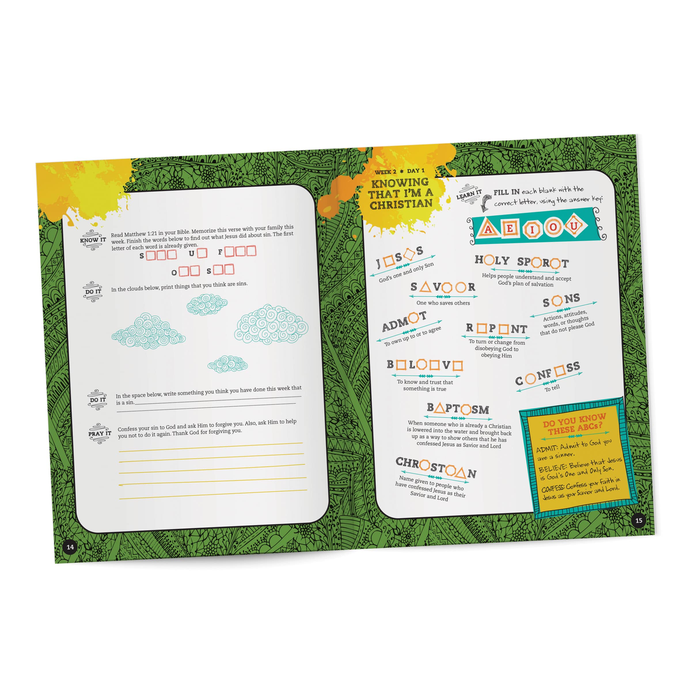 slide 7 of 8 for I'm a Christian Now! - Younger Kids Activity Book
