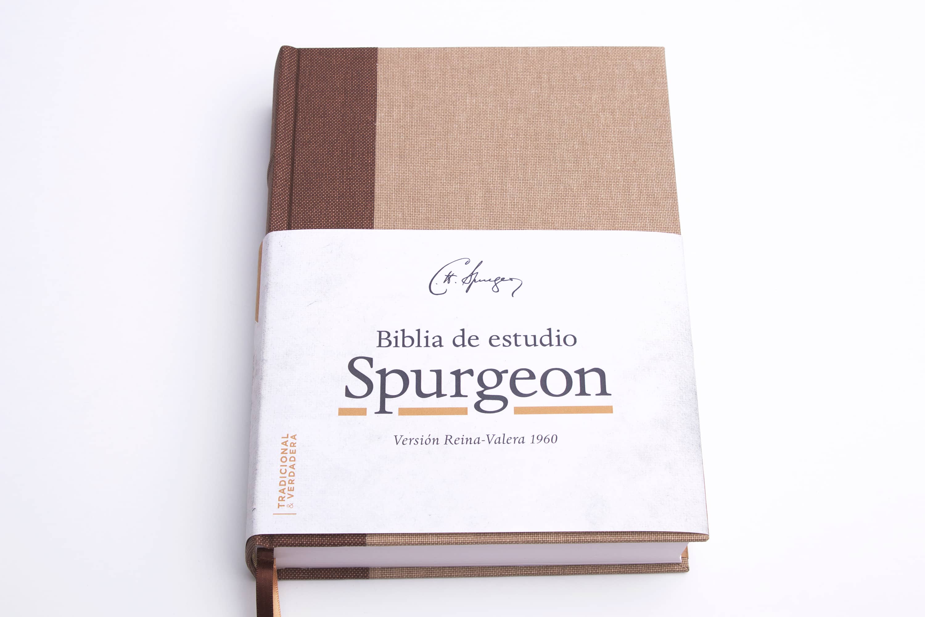 slide 2 of 9 for RVR 1960 Biblia de estudio Spurgeon, marrón claro, tela