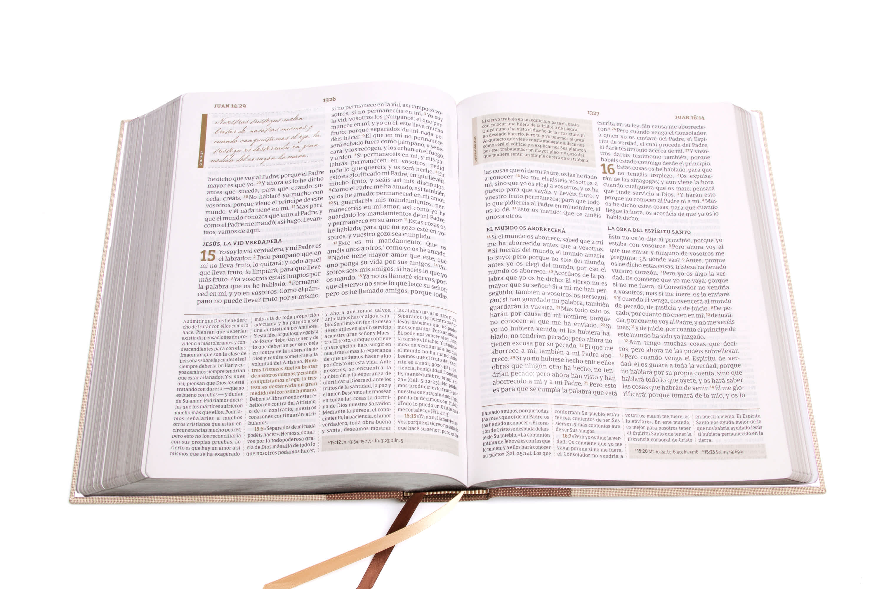 slide 6 of 9 for RVR 1960 Biblia de estudio Spurgeon, marrón claro, tela