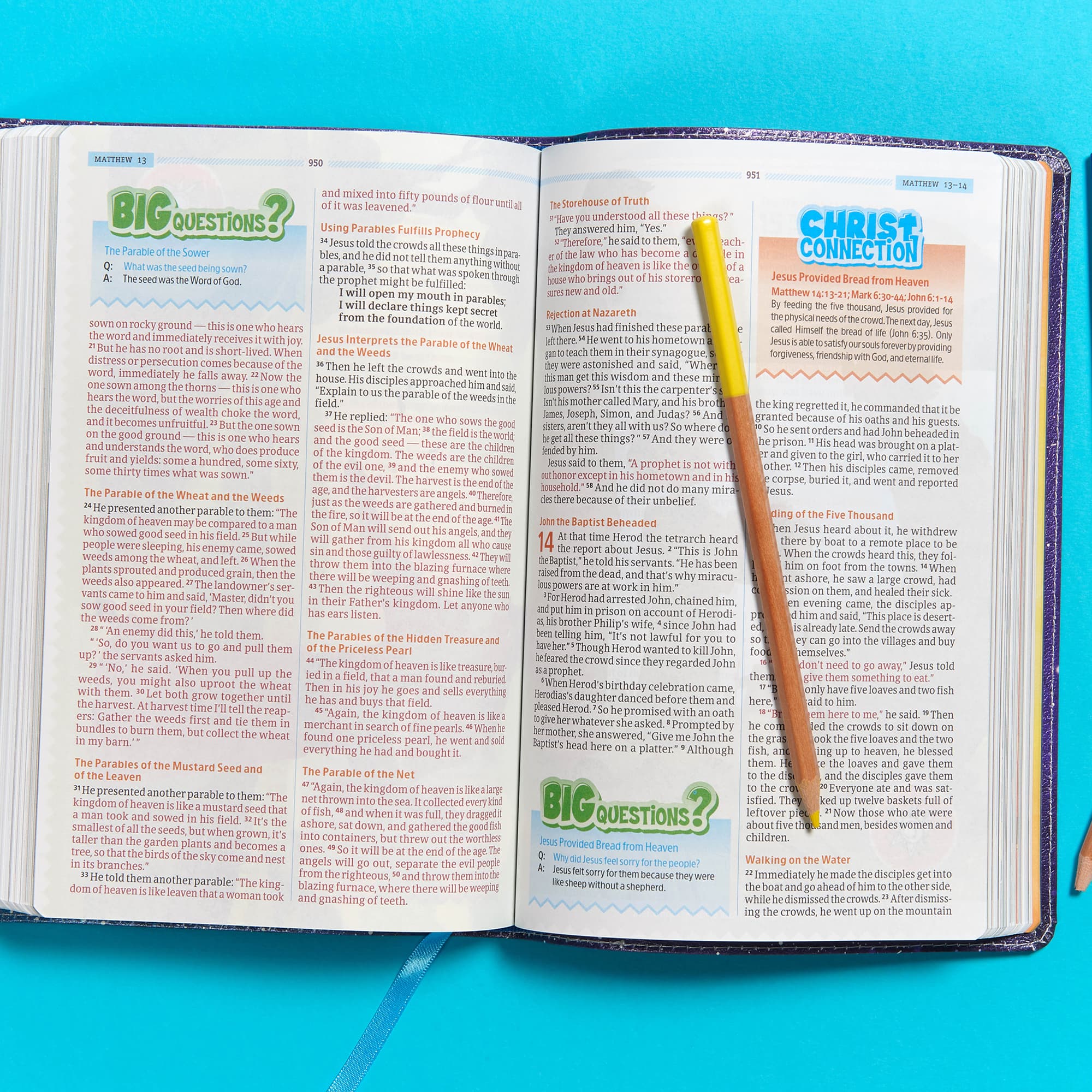 slide 6 of 9 for CSB One Big Story Bible, Galaxy LeatherTouch