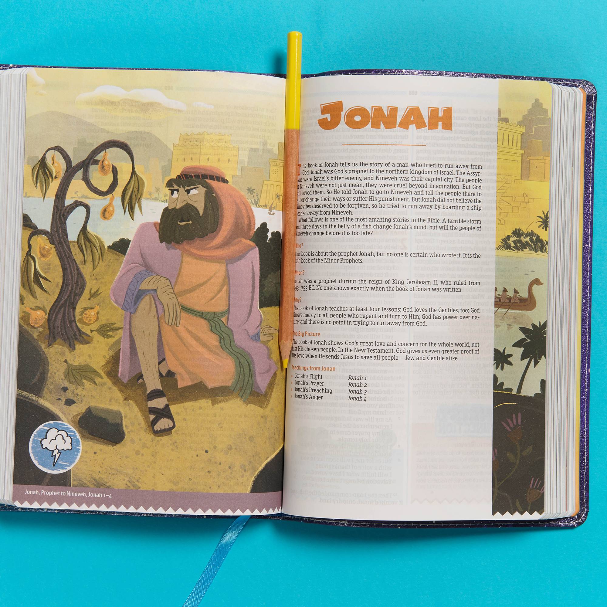 slide 7 of 9 for CSB One Big Story Bible, Galaxy LeatherTouch