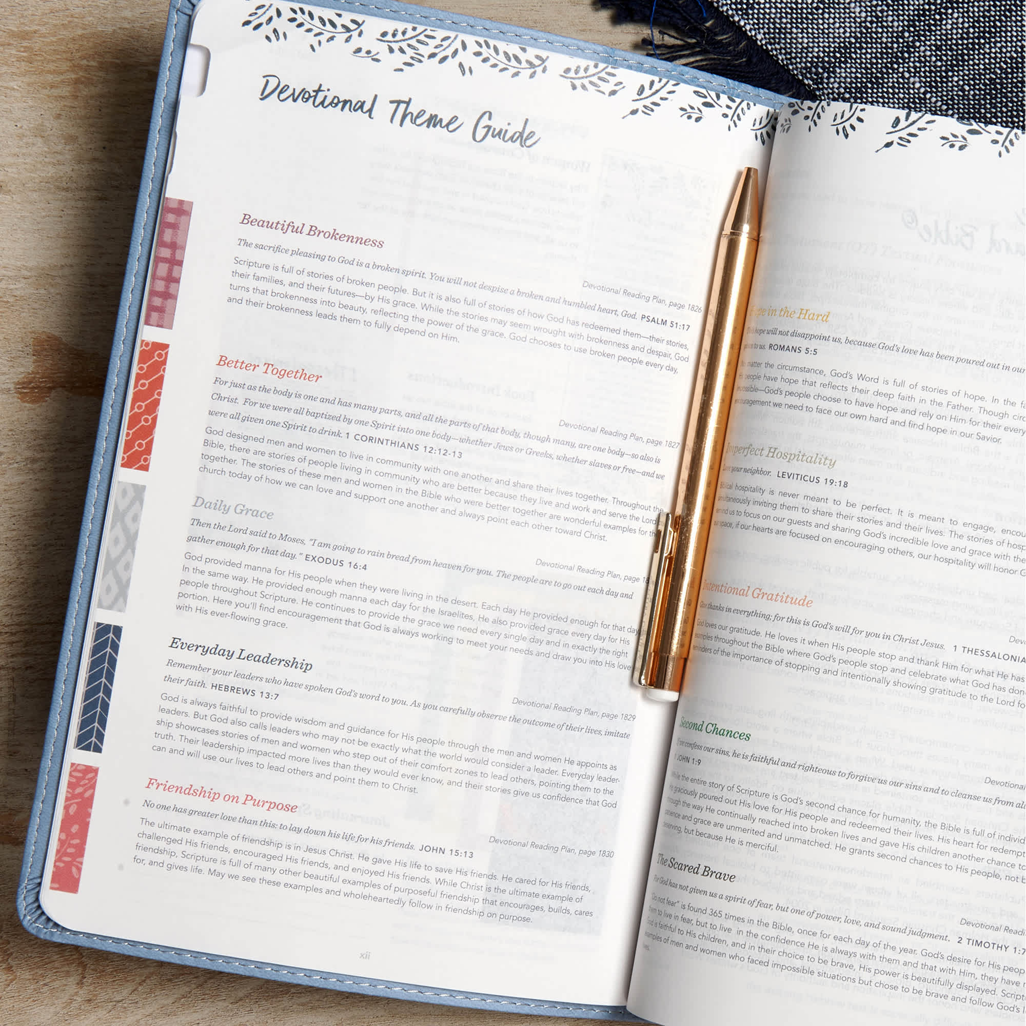 slide 5 of 9 for CSB (in)courage Devotional Bible, Blue LeatherTouch, Indexed