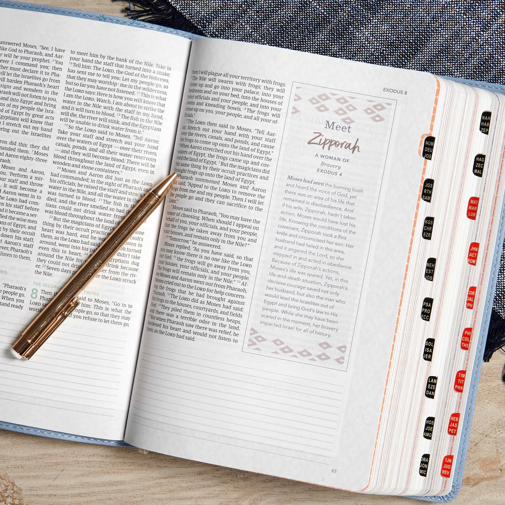 slide 6 of 9 for CSB (in)courage Devotional Bible, Blue LeatherTouch, Indexed