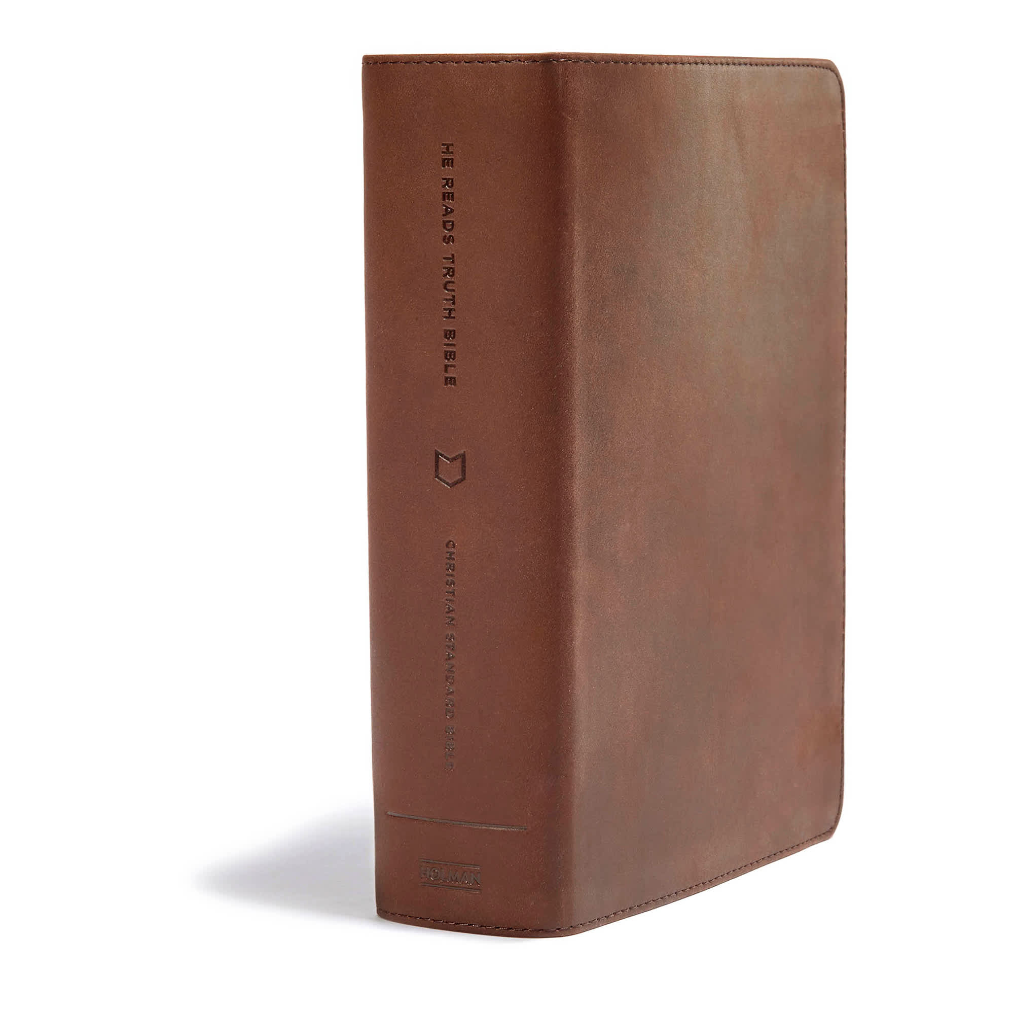 slide 2 of 10 for CSB He Reads Truth Bible, Brown Genuine Leather Indexed