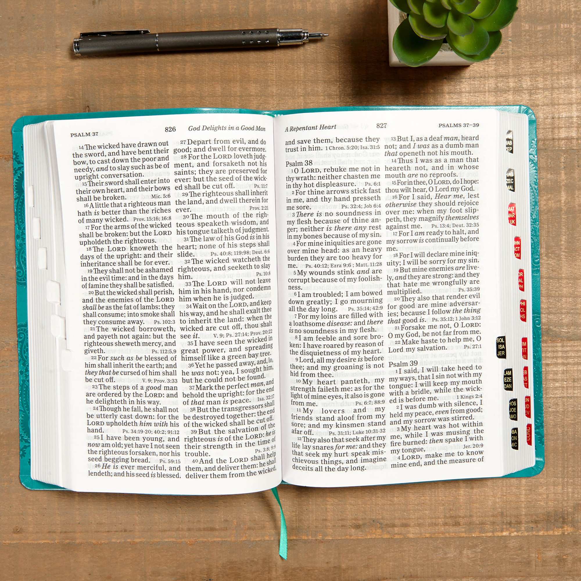 slide 4 of 5 for KJV Large Print Personal Size Reference Bible, Teal Leathertouch Indexed