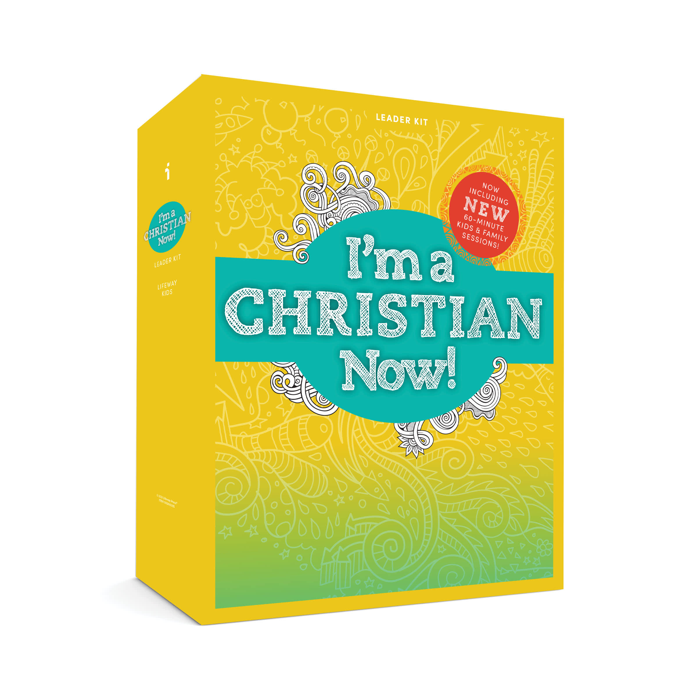 Im a Christian Now! Leader Kit for kids featuring a colorful box with bold text for new believers.