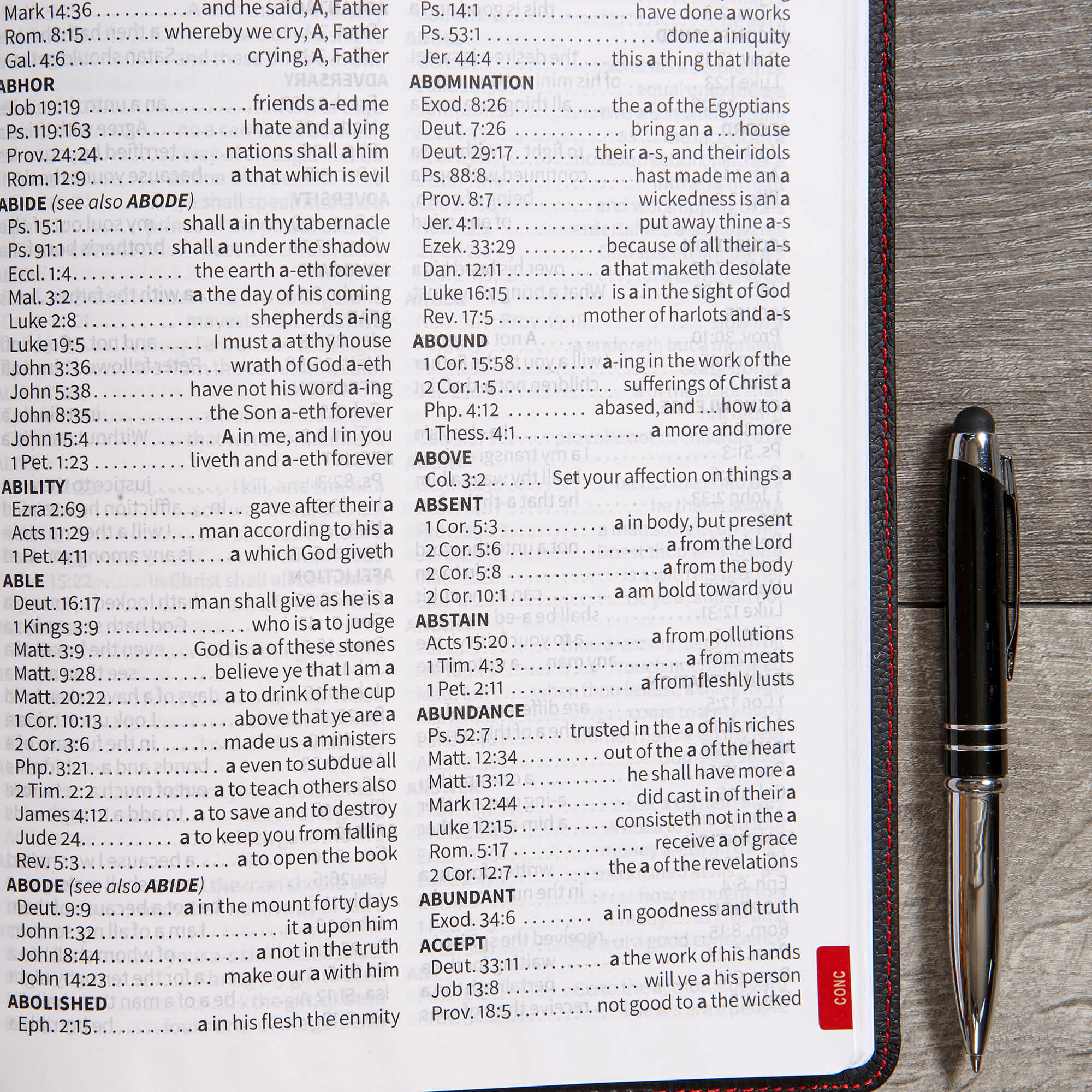 slide 4 of 7 for KJV Super Giant Print Reference Bible, Black Genuine Leather, Indexed