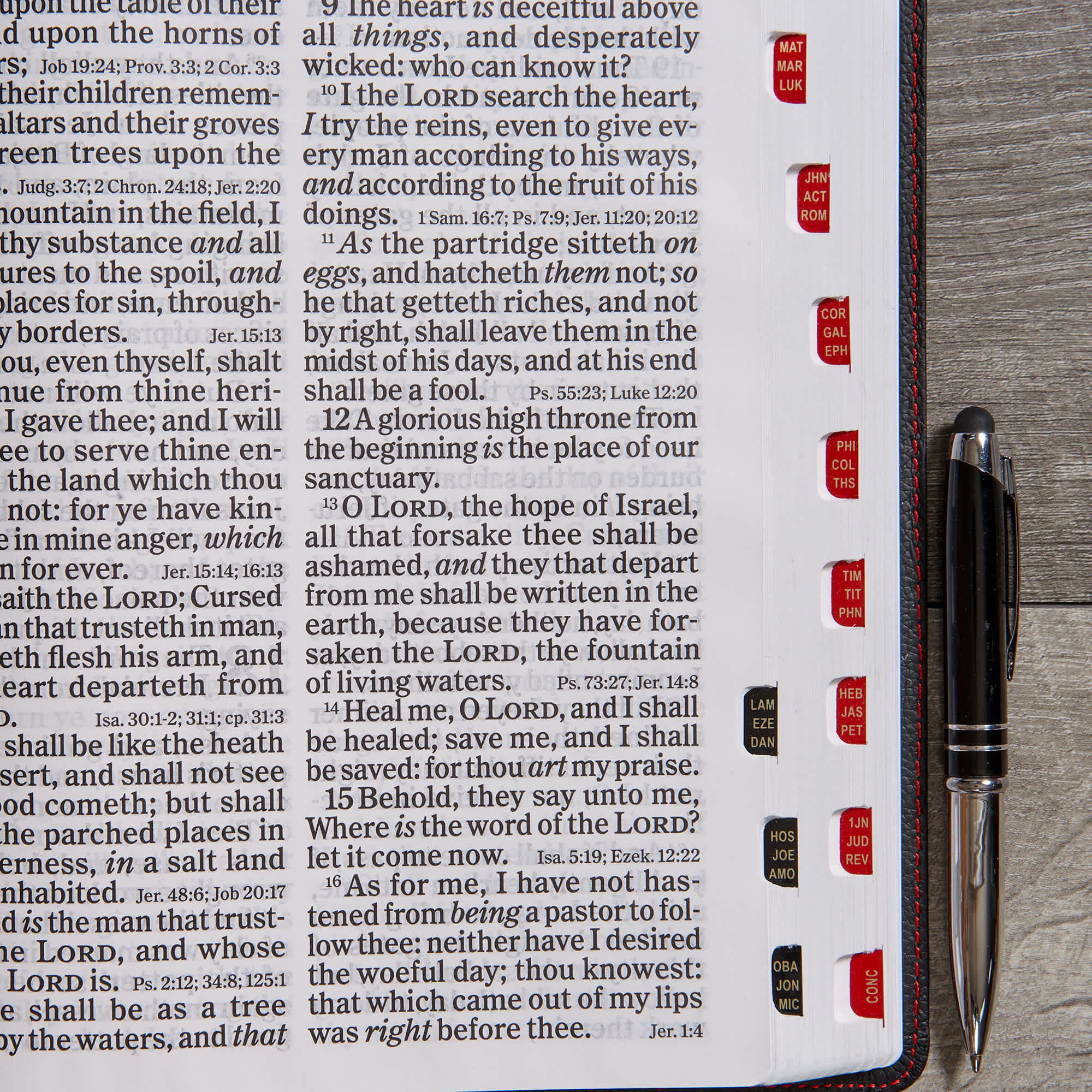 slide 5 of 7 for KJV Super Giant Print Reference Bible, Black Genuine Leather, Indexed