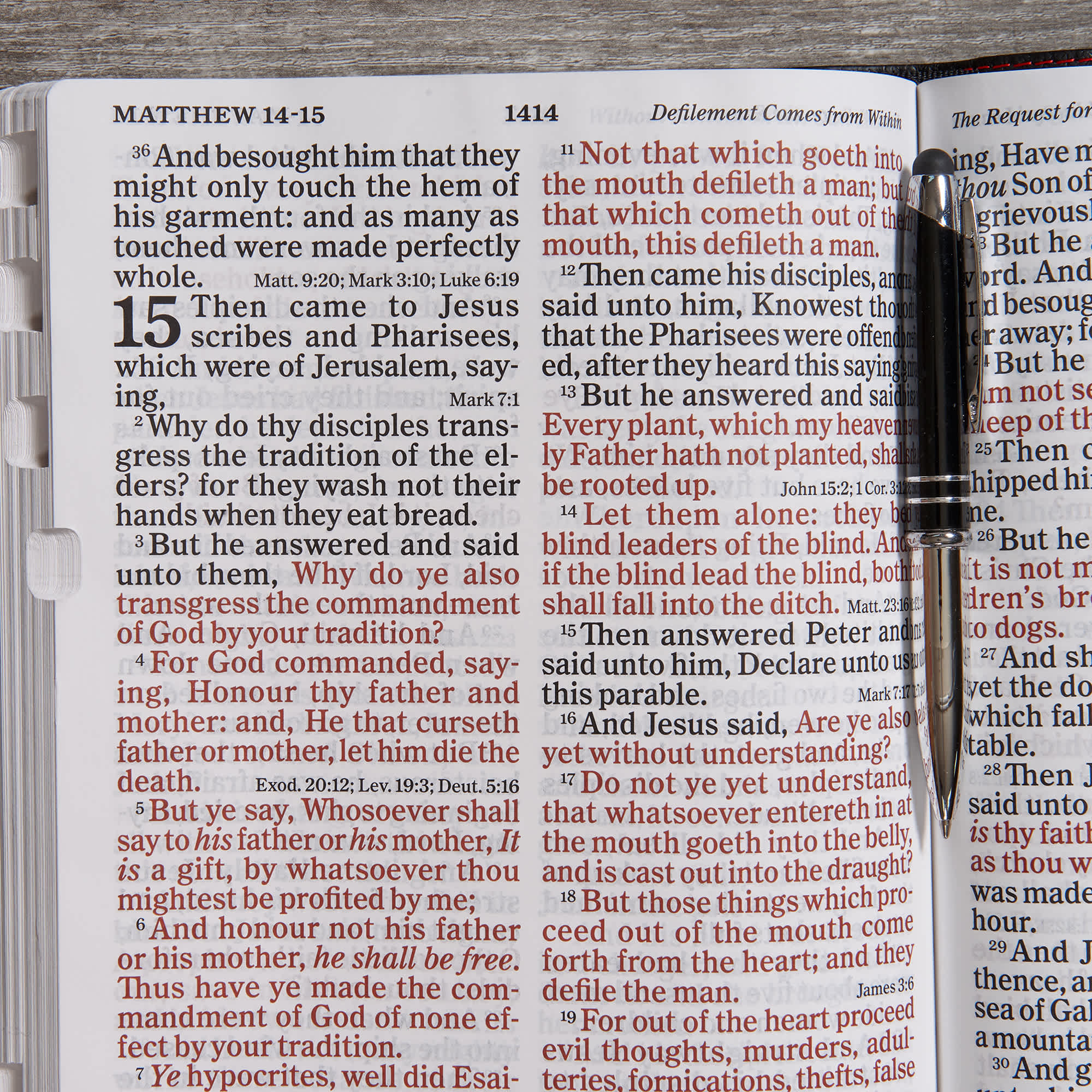 slide 6 of 7 for KJV Super Giant Print Reference Bible, Black Genuine Leather, Indexed