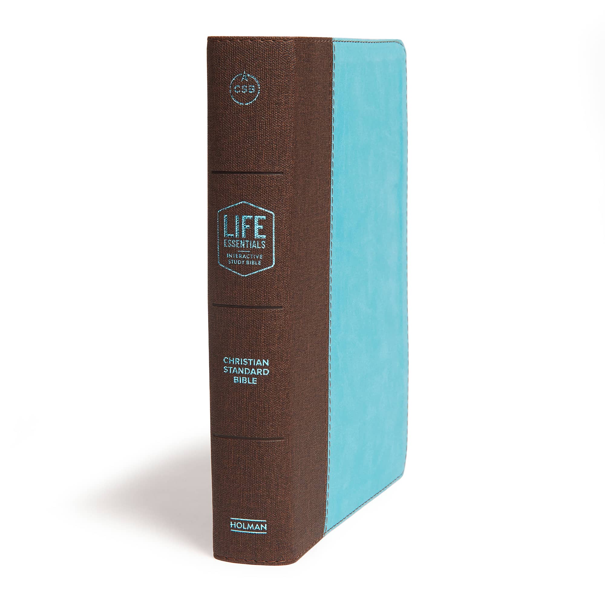 slide 2 of 7 for CSB Life Essentials Interactive Study Bible, Brown/Sky LeatherTouch