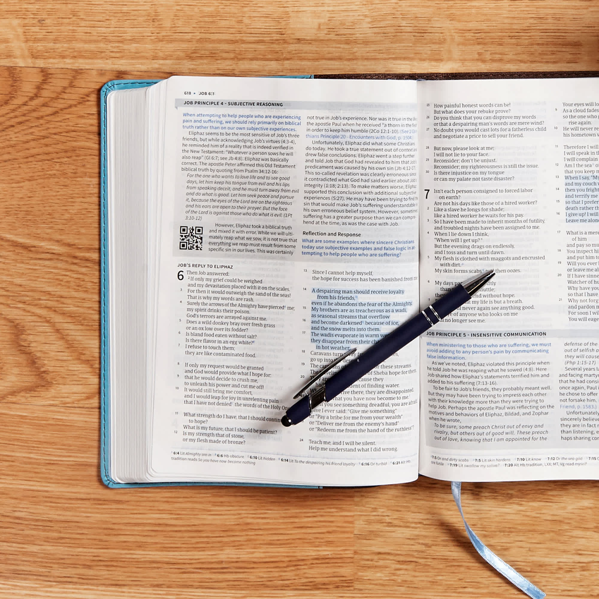 slide 5 of 7 for CSB Life Essentials Interactive Study Bible, Brown/Sky LeatherTouch