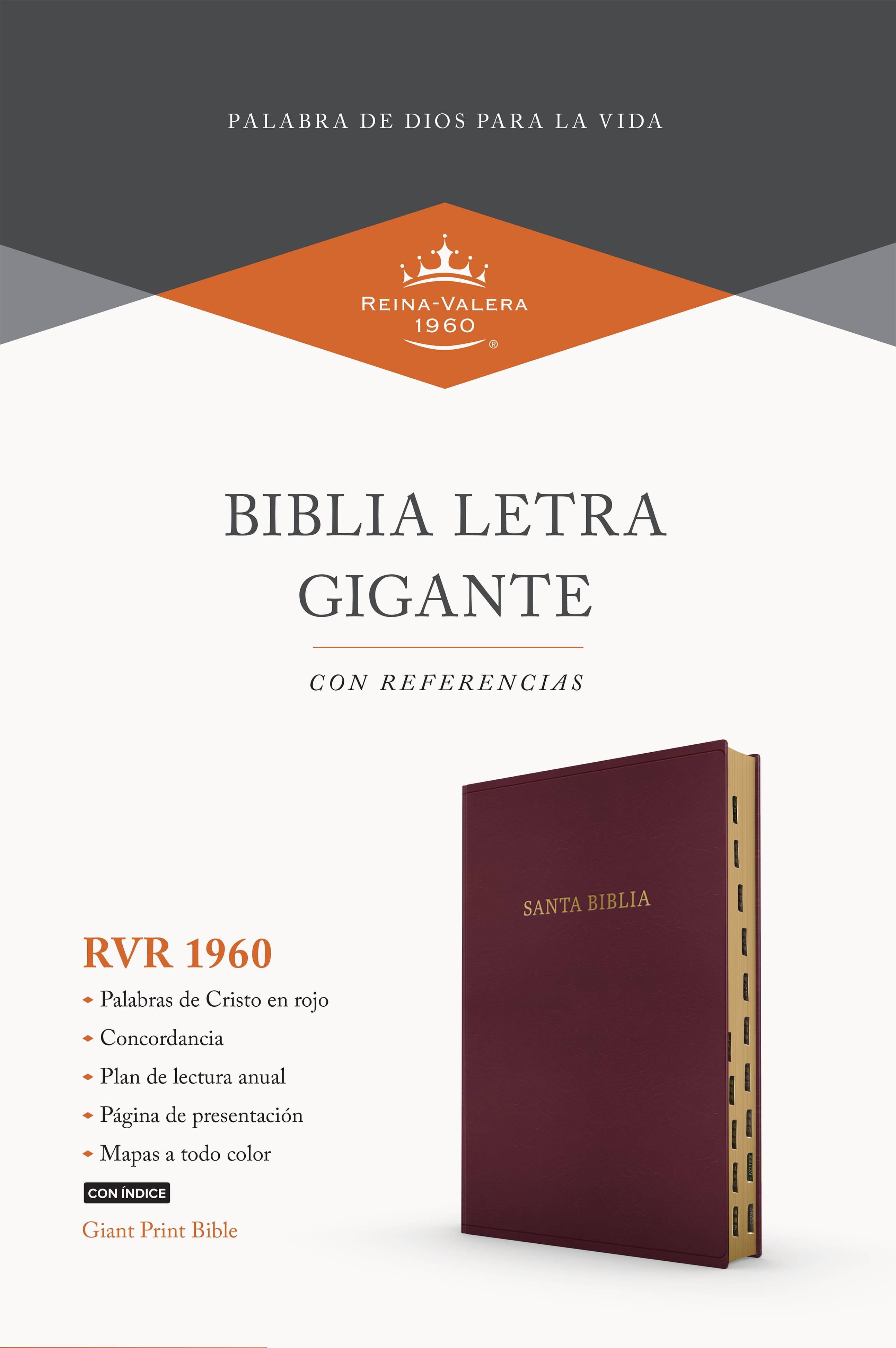 slide 2 of 8 for RVR 1960 Biblia letra gigante, borgoña imitación piel con índice