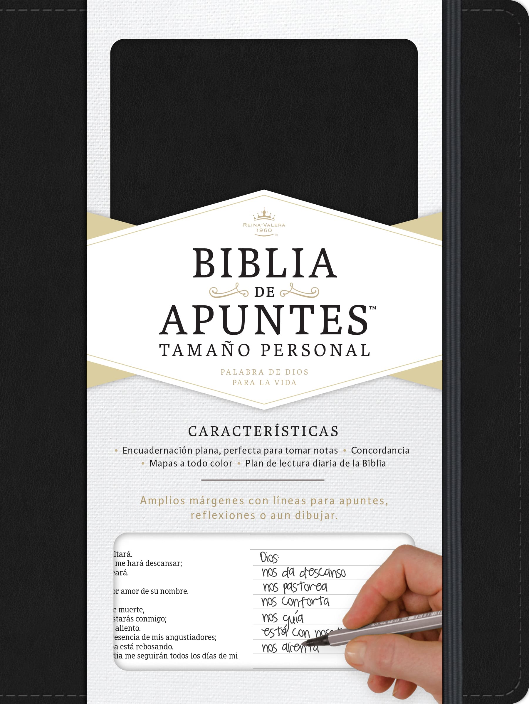 slide 2 of 3 for RVR 1960 Biblia de apuntes tamaño personal, negro tapa dura