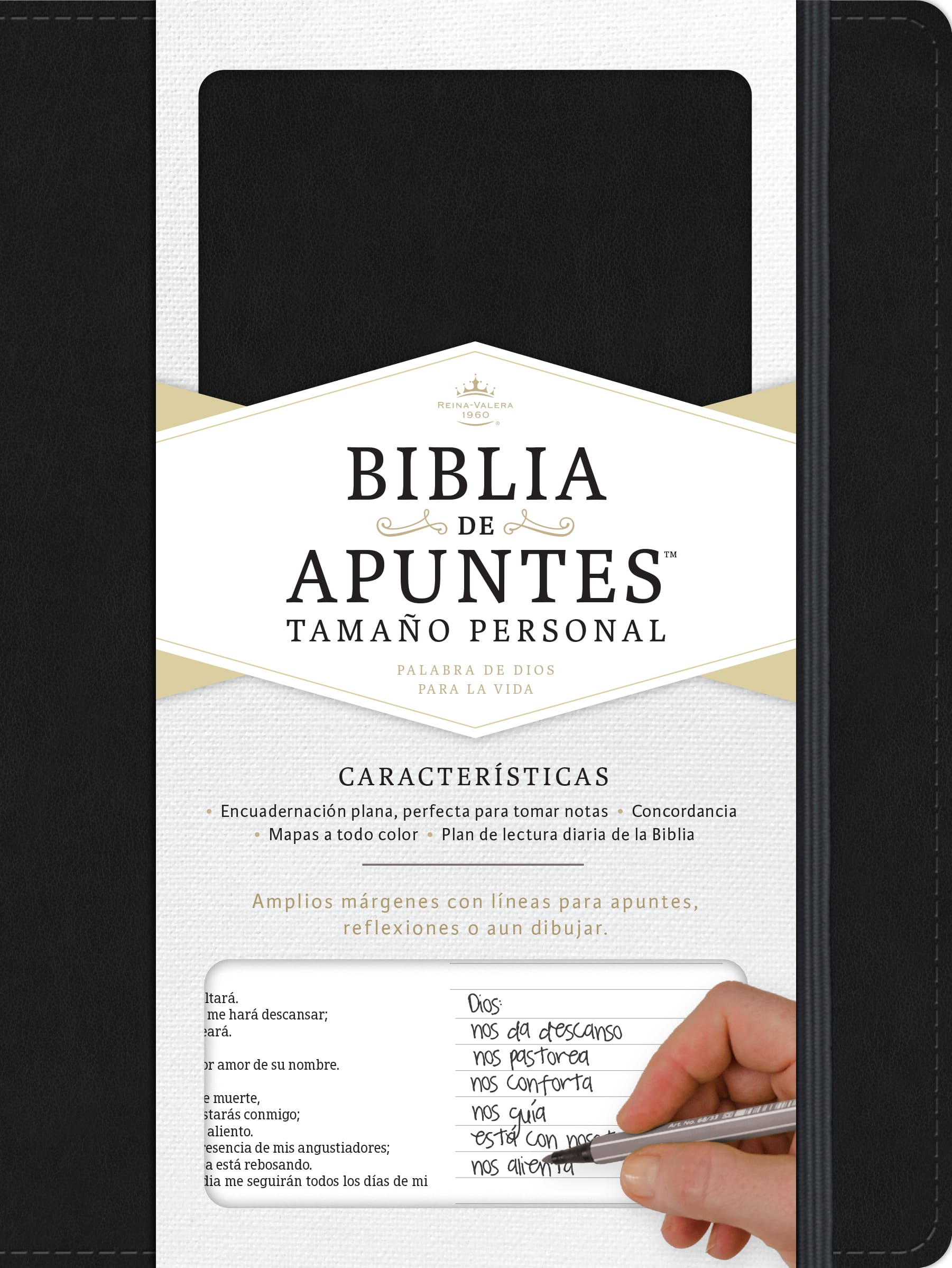 slide 3 of 3 for RVR 1960 Biblia de apuntes tamaño personal, negro tapa dura