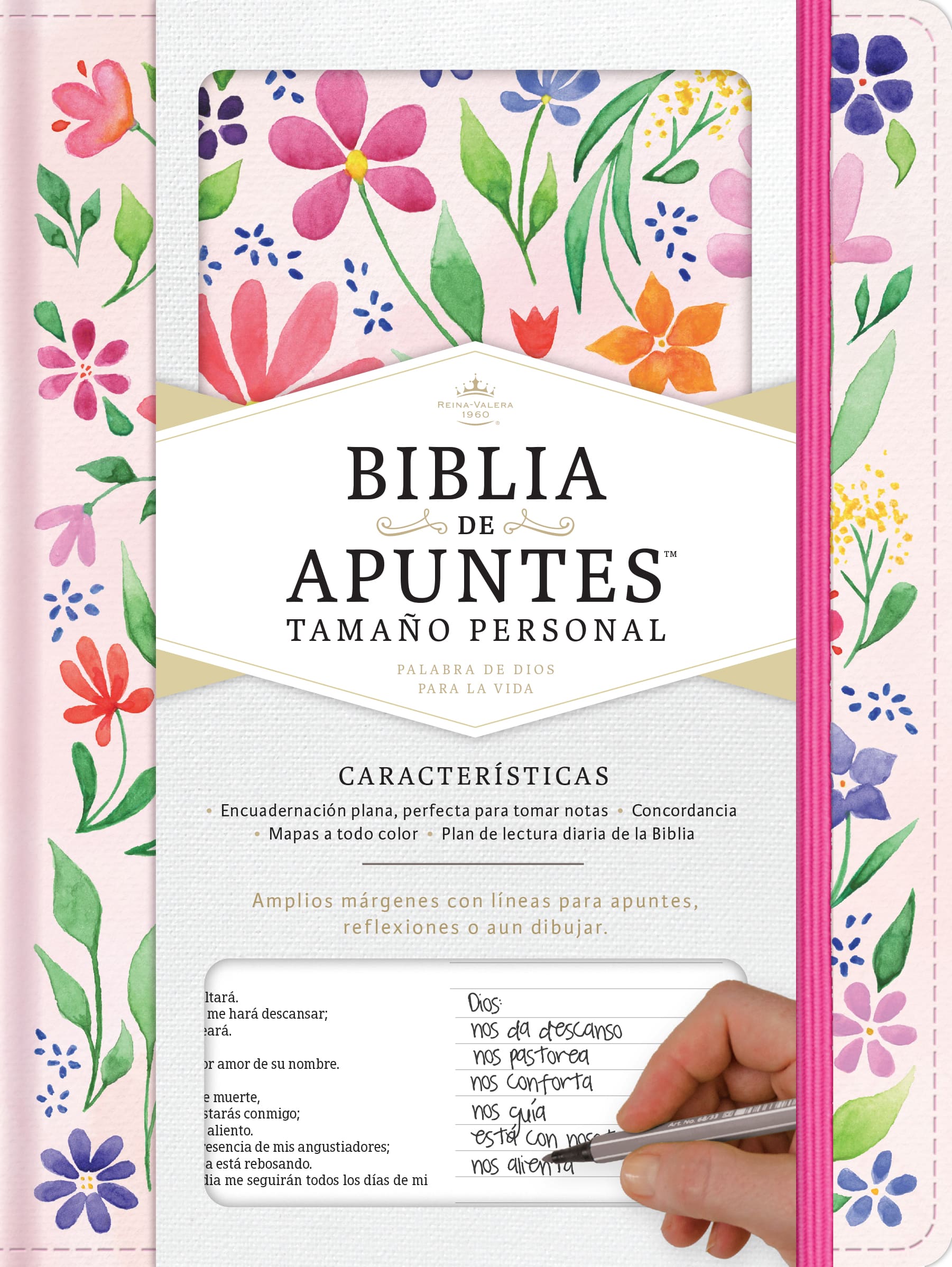 slide 3 of 3 for RVR 1960 Biblia de apuntes tamaño personal, floreada tela impresa