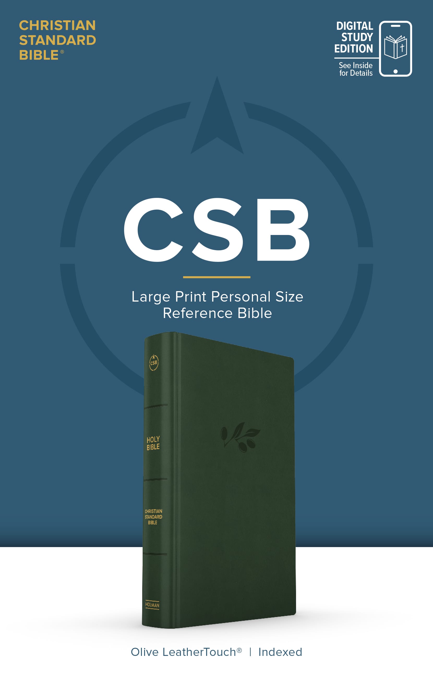 slide 2 of 12 for CSB Large Print Personal Size Reference Bible, Digital Study Edition, Olive LeatherTouch, Indexed