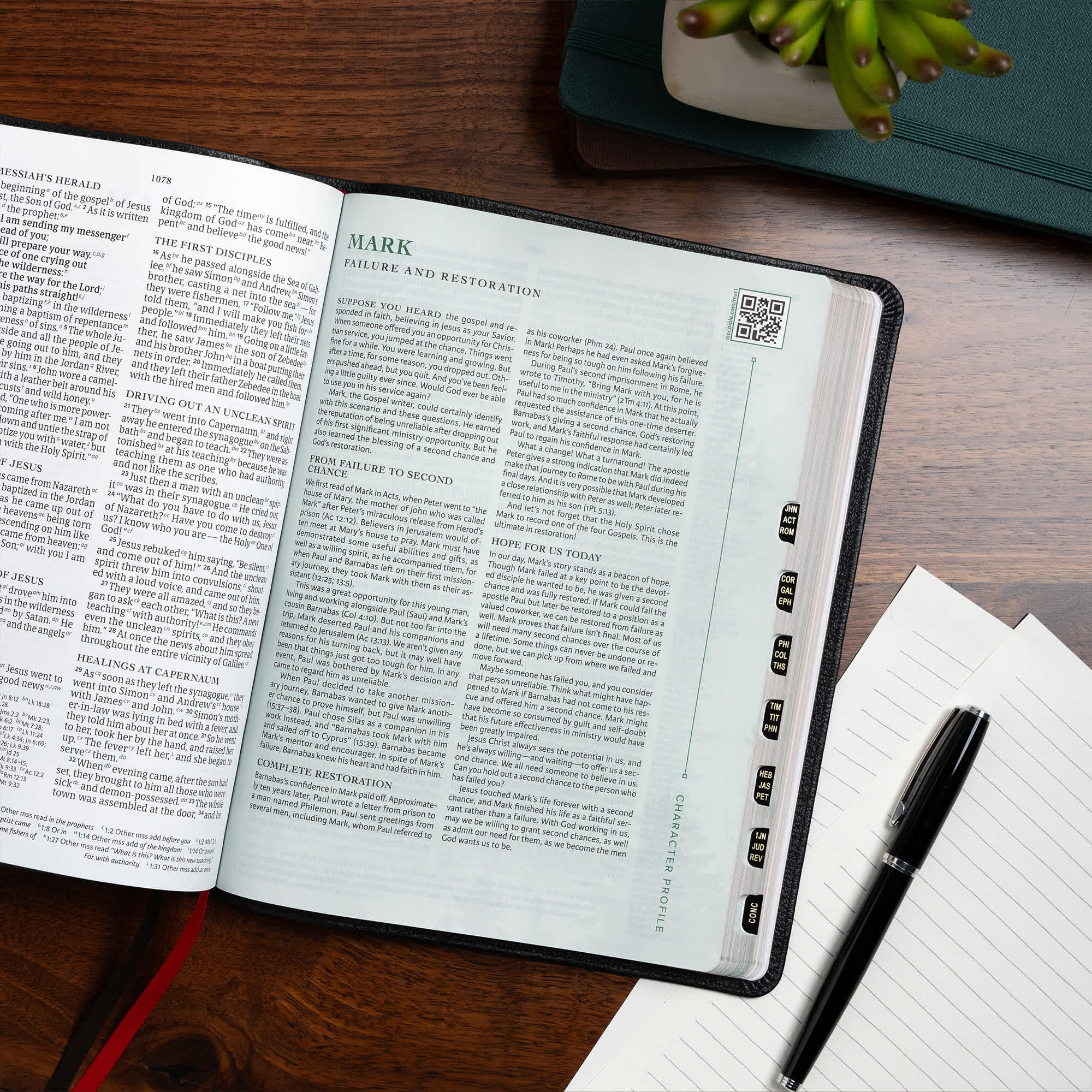 slide 6 of 11 for CSB Men of Character Bible, Revised and Updated, Black Genuine Leather, Indexed