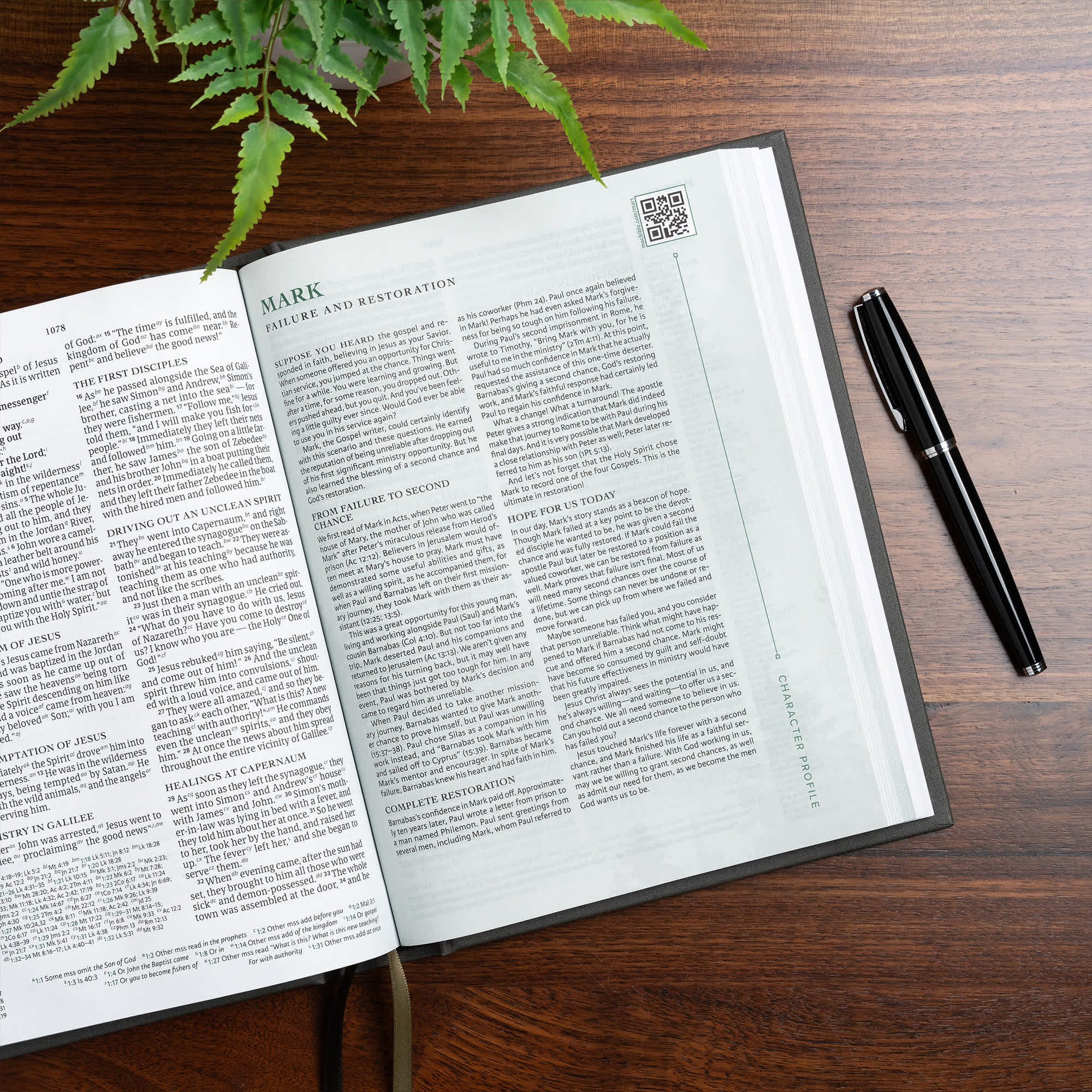 slide 7 of 12 for CSB Men of Character Bible, Revised and Updated, Charcoal Cloth Over Board