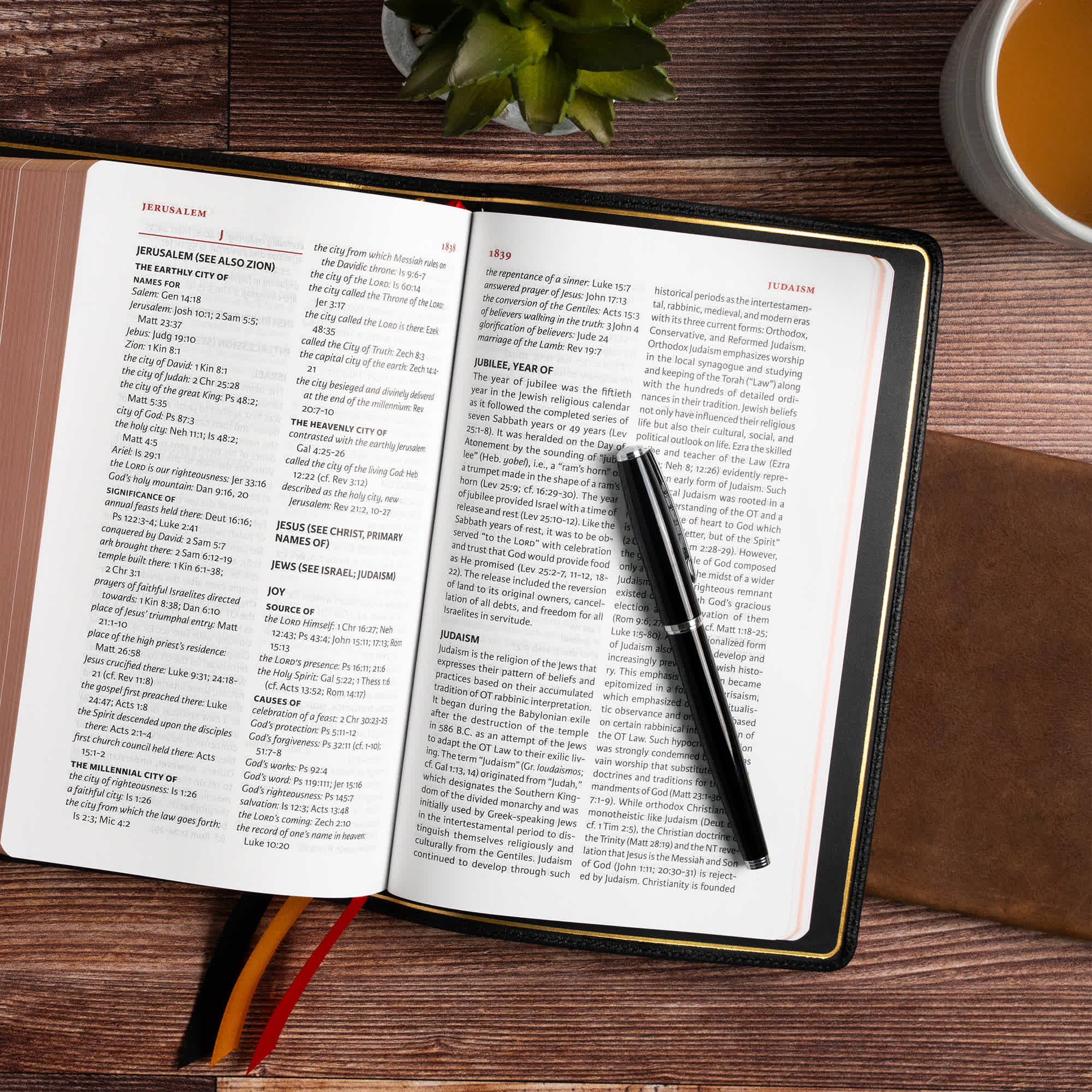 slide 7 of 11 for NASB Single-Column Personal Size Bible, Holman Handcrafted Collection, Black Premium Goatskin