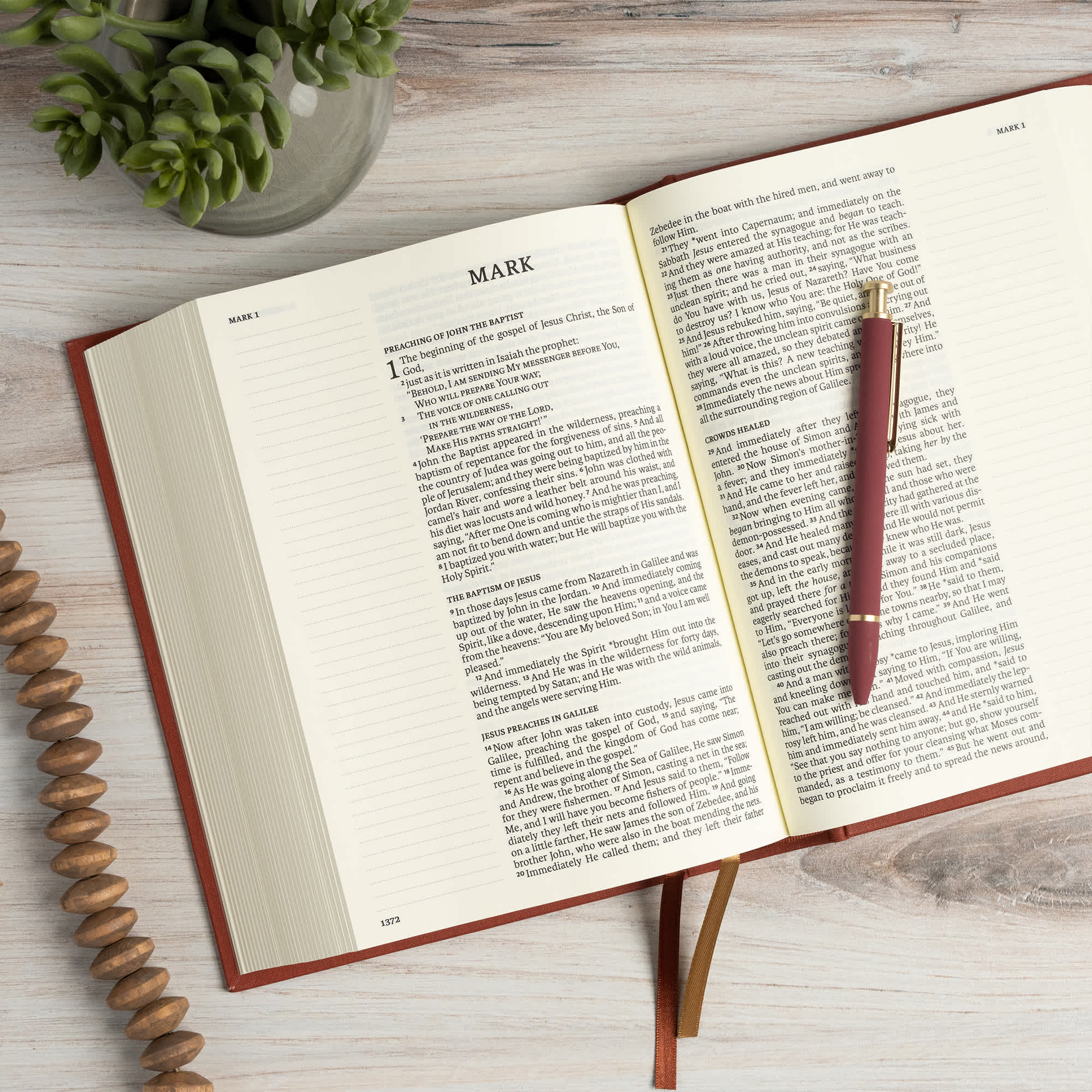 slide 6 of 11 for NASB Notetaking Bible, Large Print Edition, Cinnamon Brown Cloth Over Board