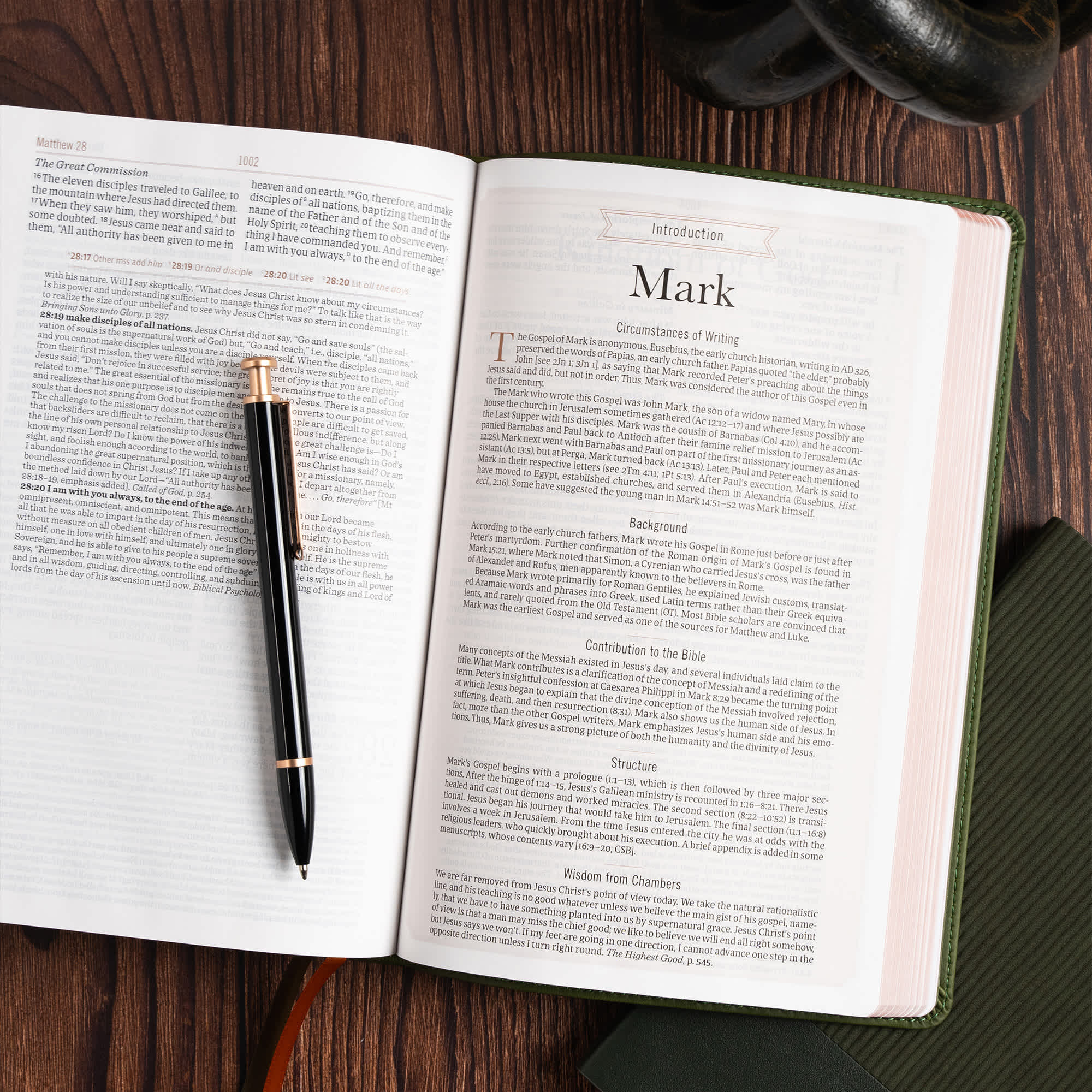 slide 7 of 11 for CSB Oswald Chambers Bible, Olive LeatherTouch