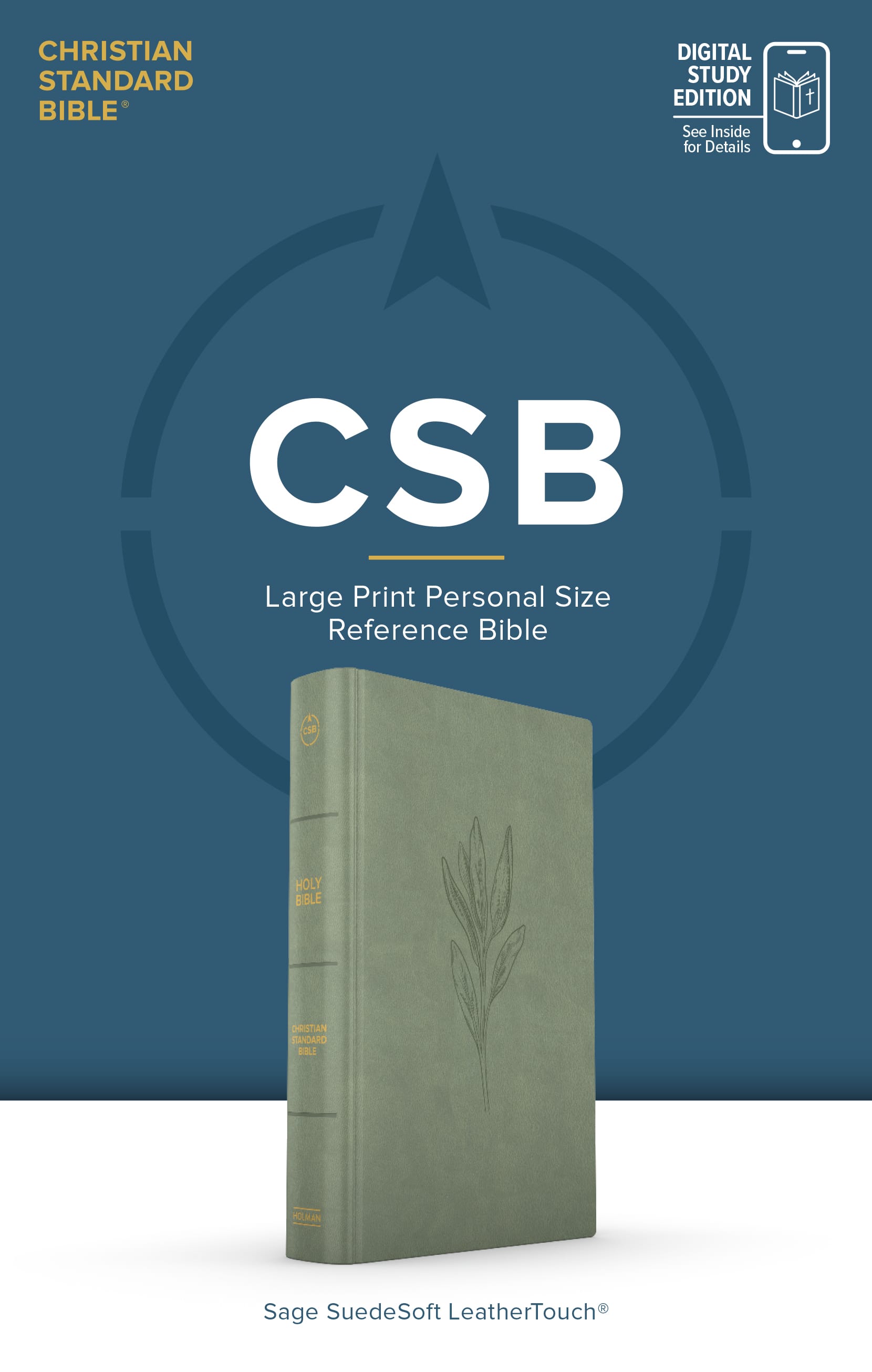 slide 2 of 12 for CSB Large Print Personal Size Reference Bible, Digital Study Edition, Sage Suedesoft LeatherTouch
