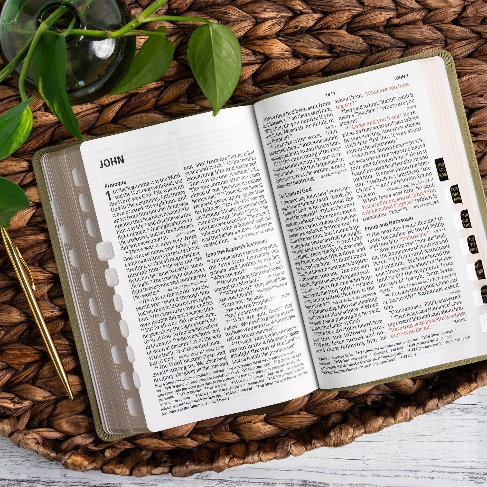slide 5 of 12 for CSB Large Print Personal Size Reference Bible, Digital Study Edition, Sage Suedesoft LeatherTouch, Indexed