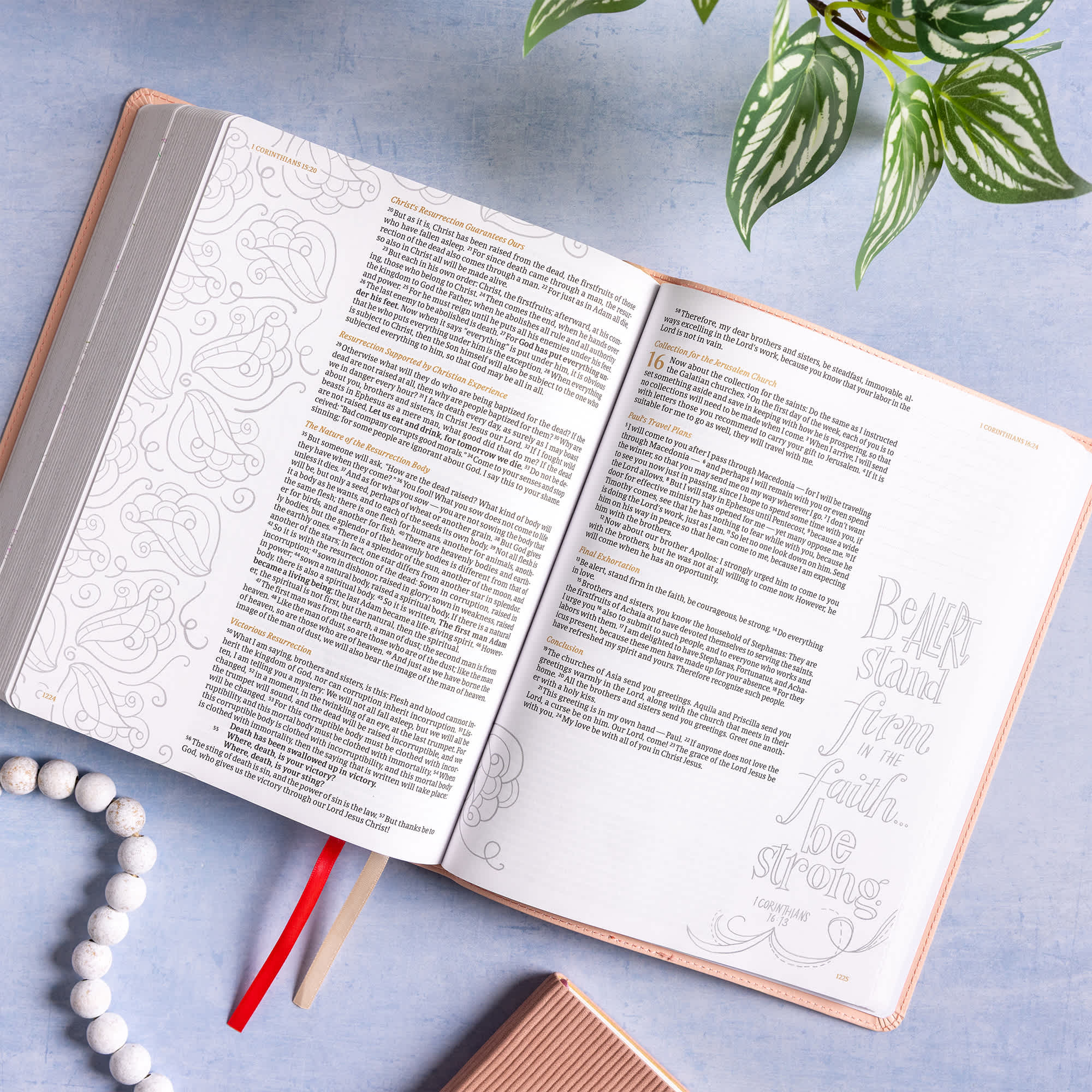 slide 8 of 12 for CSB Illustrator’s Notetaking Bible, Large Print Edition, Peach Bouquet LeatherTouch