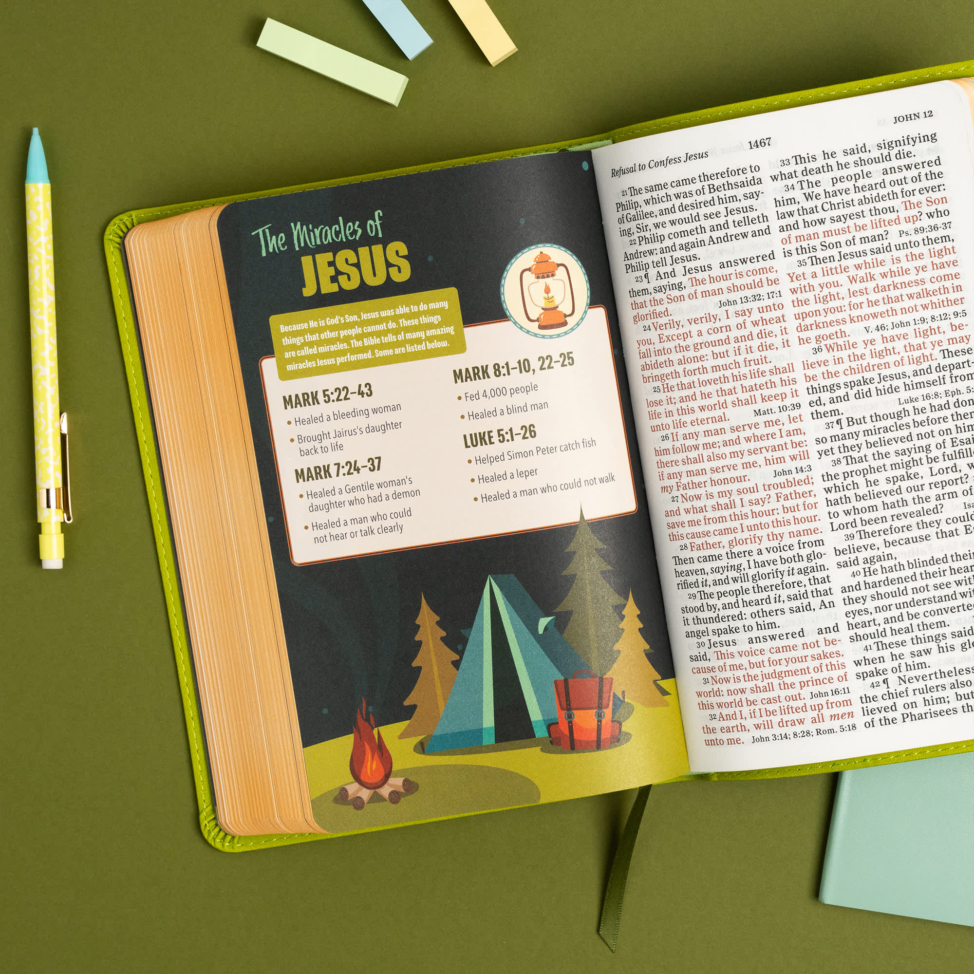 slide 6 of 15 for KJV Kids Bible, Green LeatherTouch