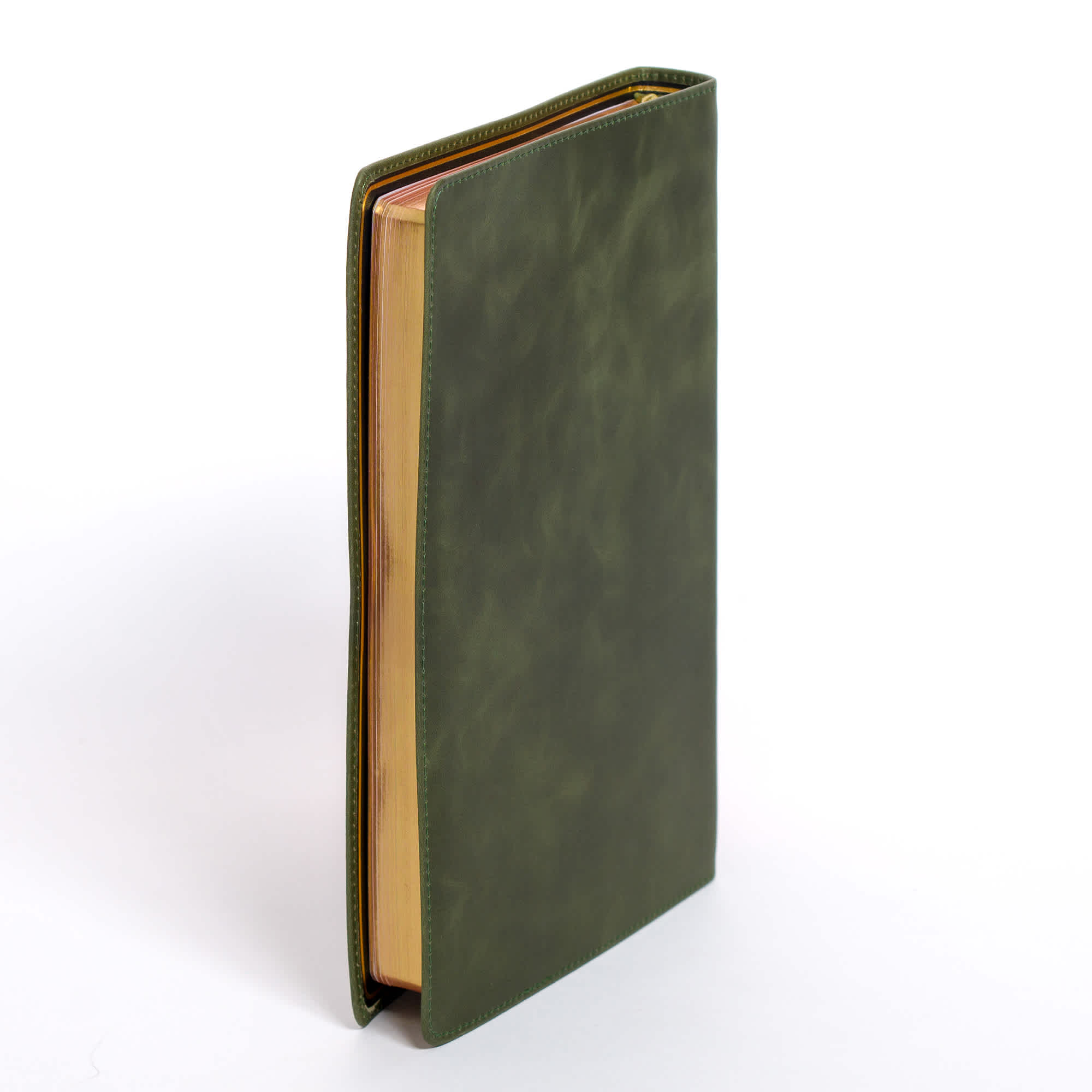 slide 3 of 12 for NASB Large Print Thinline Bible, Holman Handcrafted Collection, Marbled Olive Premium Calfskin