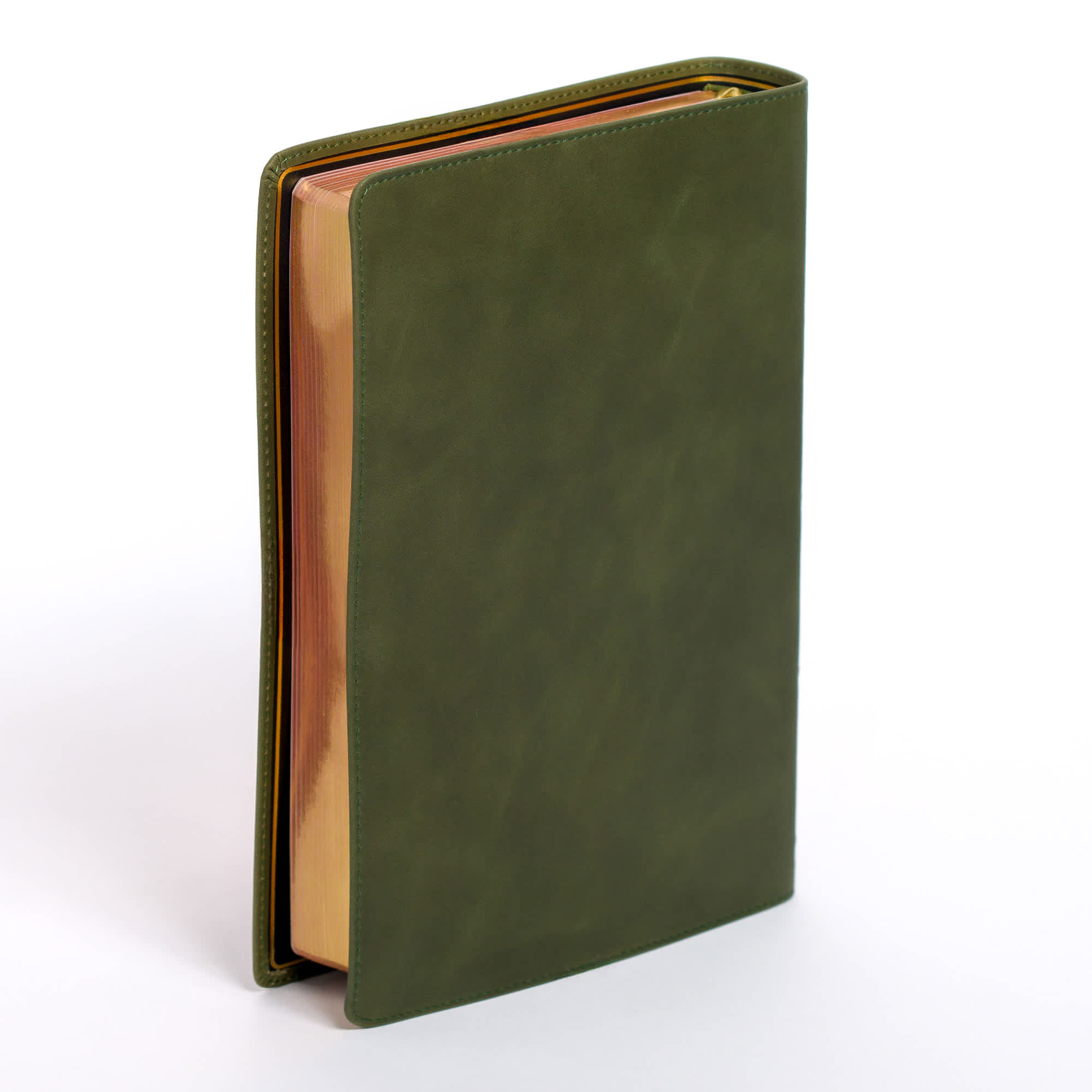 slide 3 of 12 for CSB Giant Print Bible, Holman Handcrafted Collection, Marbled Olive Premium Calfskin