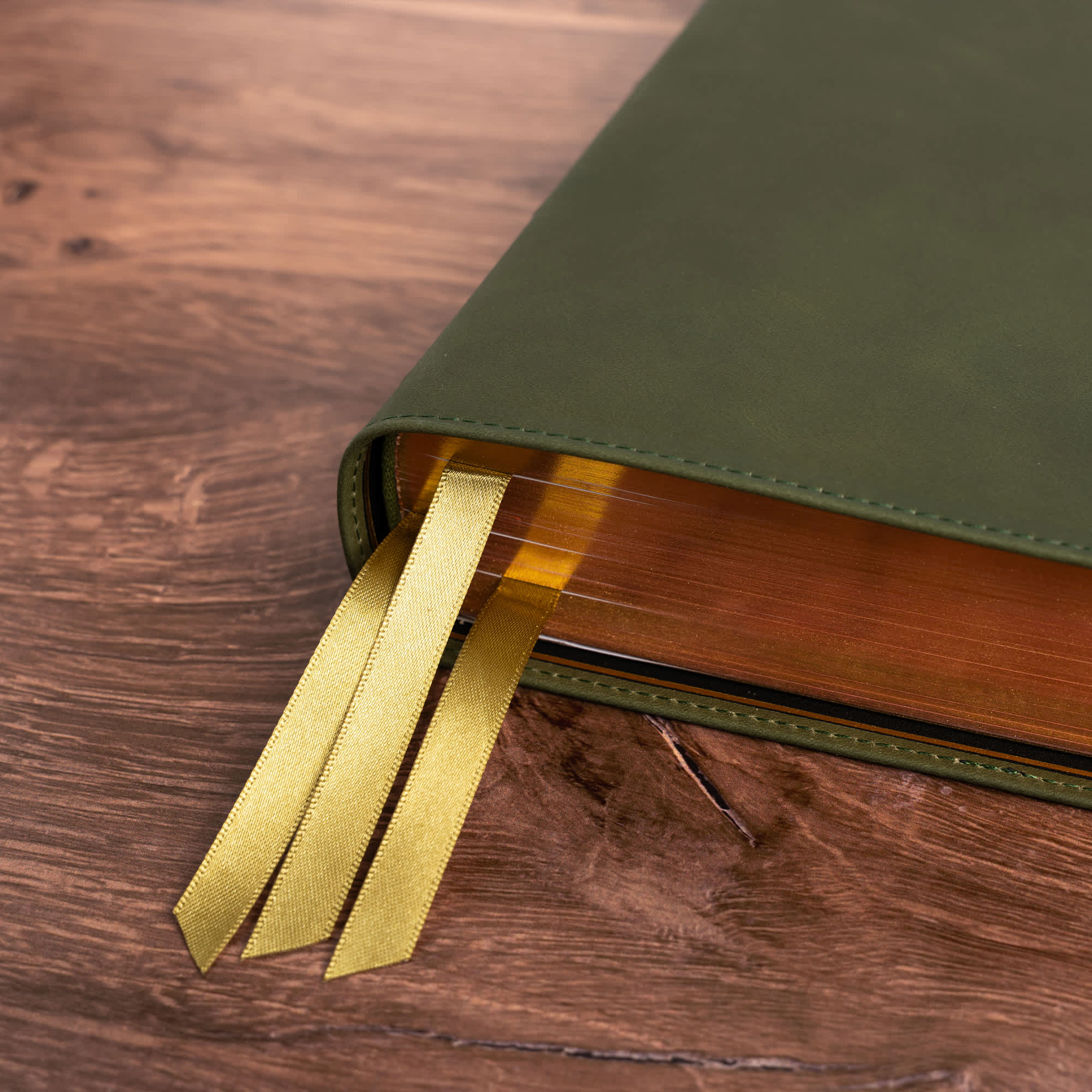 slide 13 of 17 for CSB Giant Print Bible, Holman Handcrafted Collection, Marbled Olive Premium Calfskin