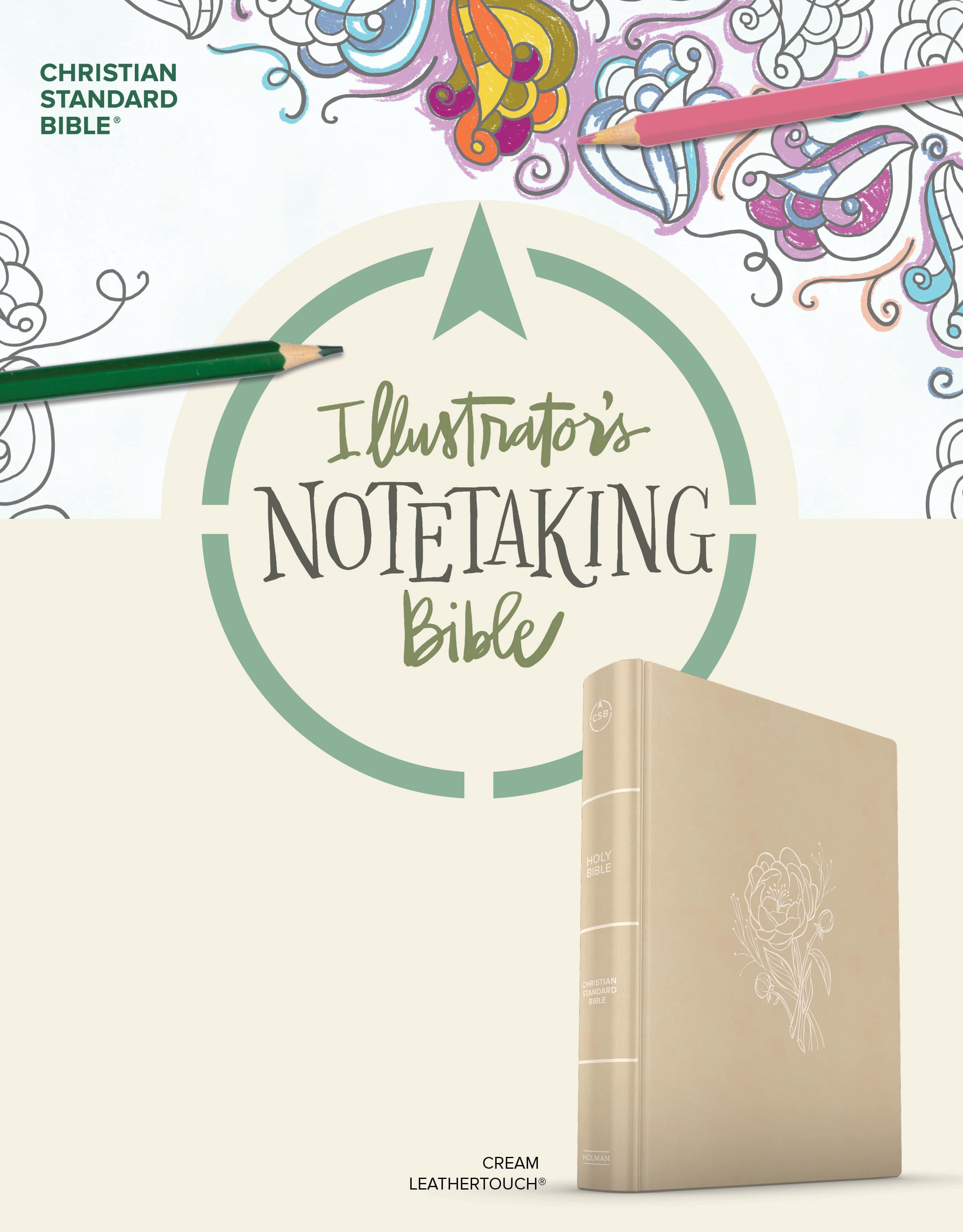 slide 2 of 12 for CSB Illustrator’s Notetaking Bible, Large Print Edition, Cream LeatherTouch